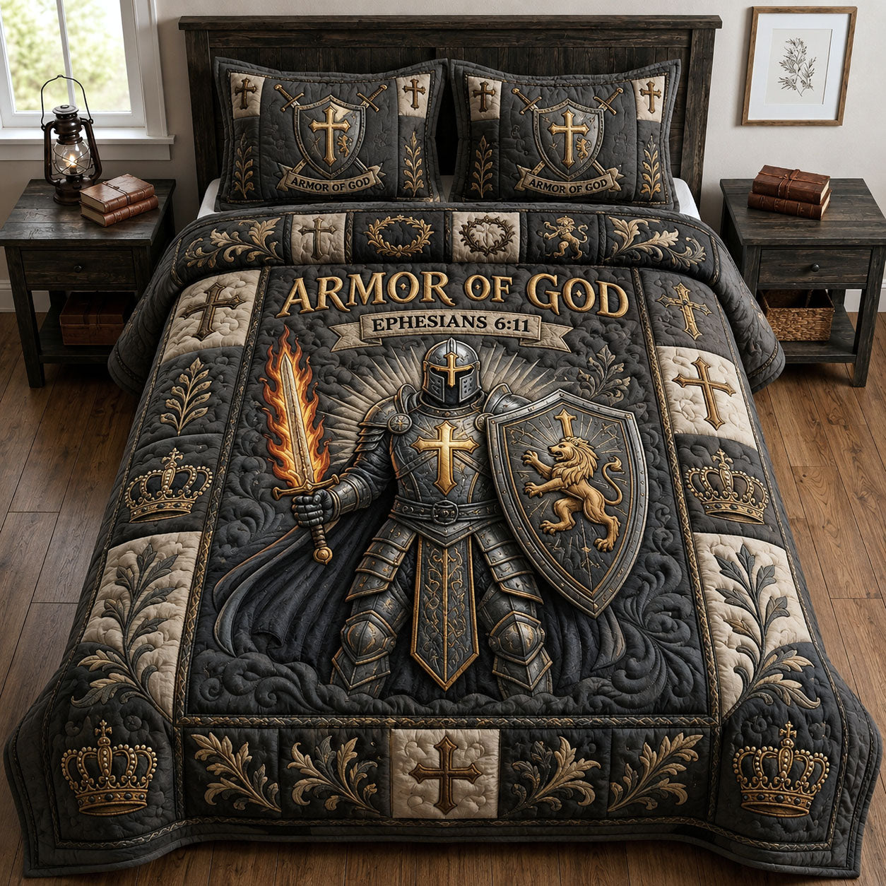 Armor Of God 3-Piece Quilted Bedding Set GFTOPND910