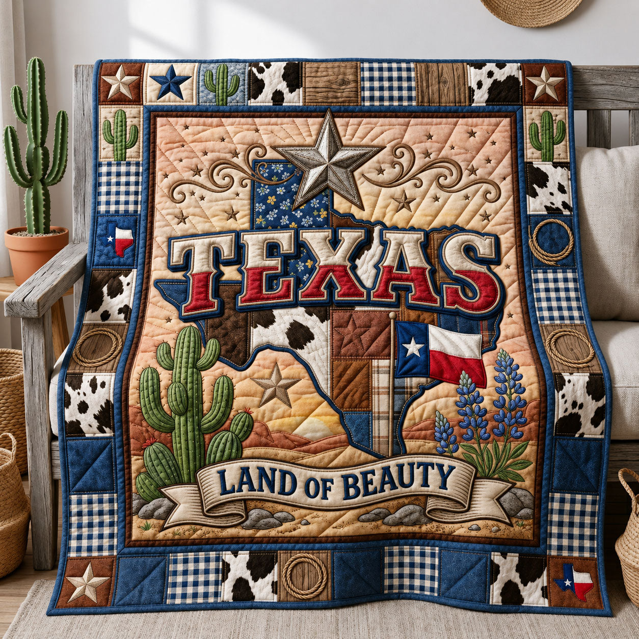 Land Of Beauty Quilted Blanket GFTOPND944