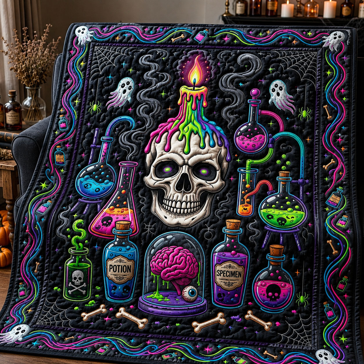 Halloween Skeleton Quilted Blanket GFTOPND964