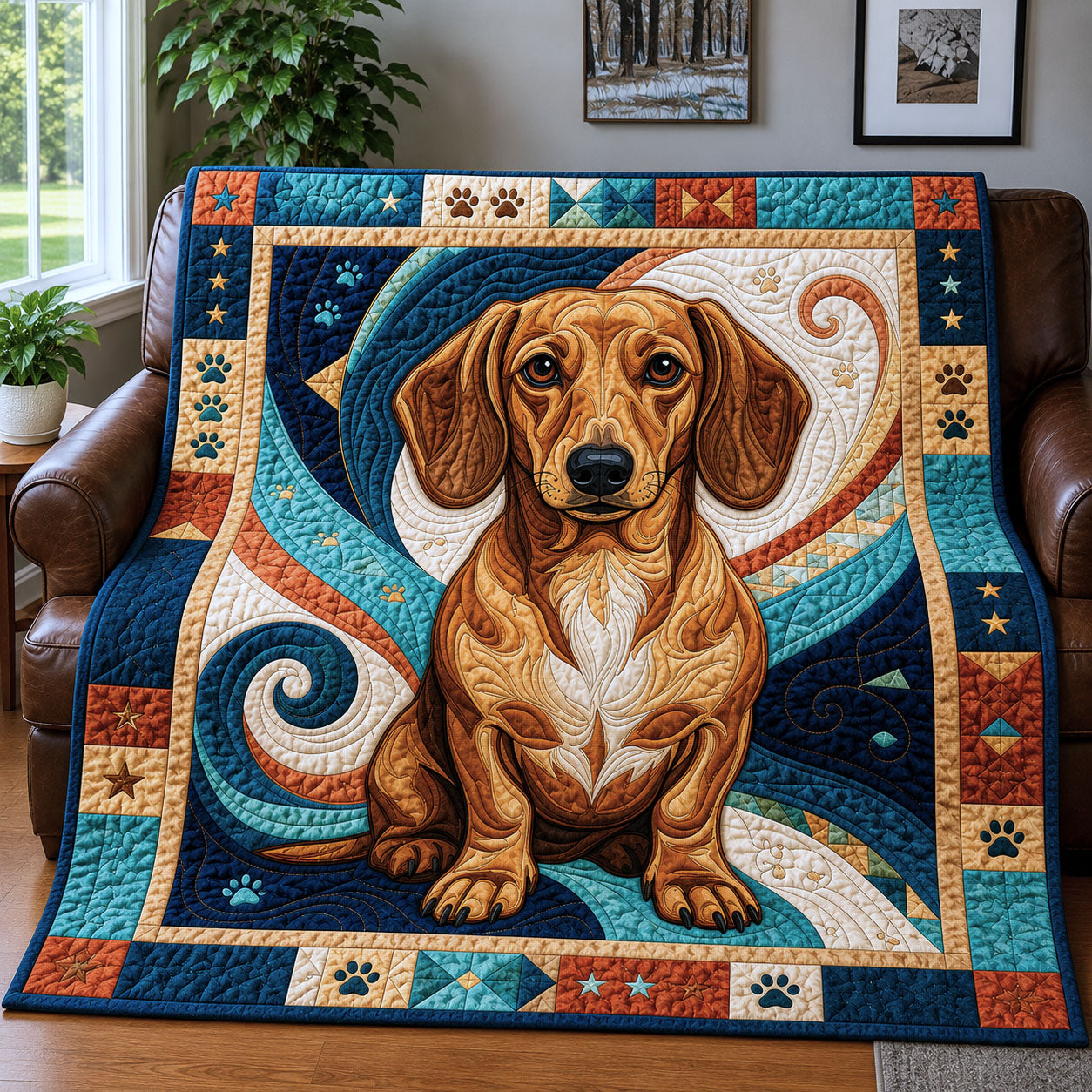 Dachshund Lover Quilted Blanket GFTOPND991