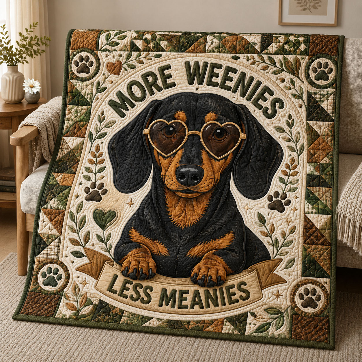 More Weenies Less Meanies Quilted Blanket GFTOPND992