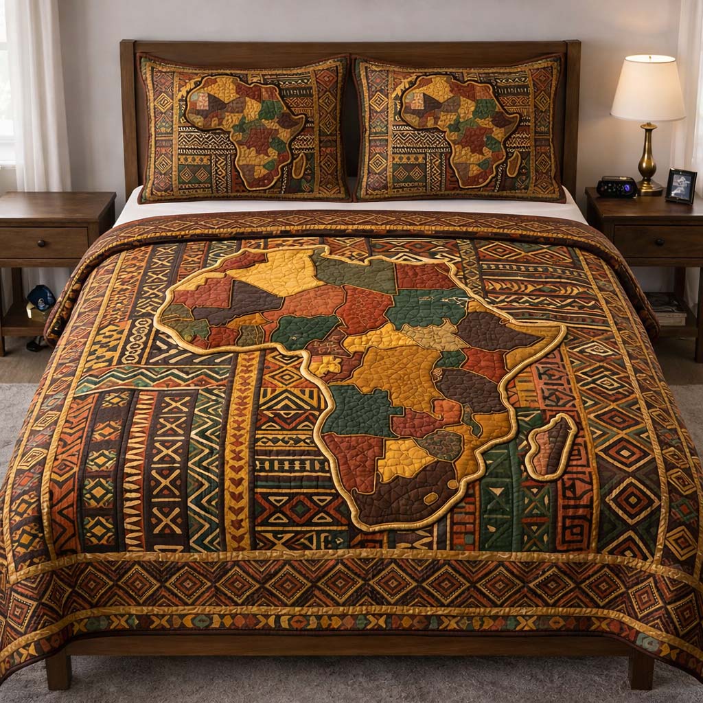 Africa Soul 3-Piece Quilted Bedding Set GFTOQA2152