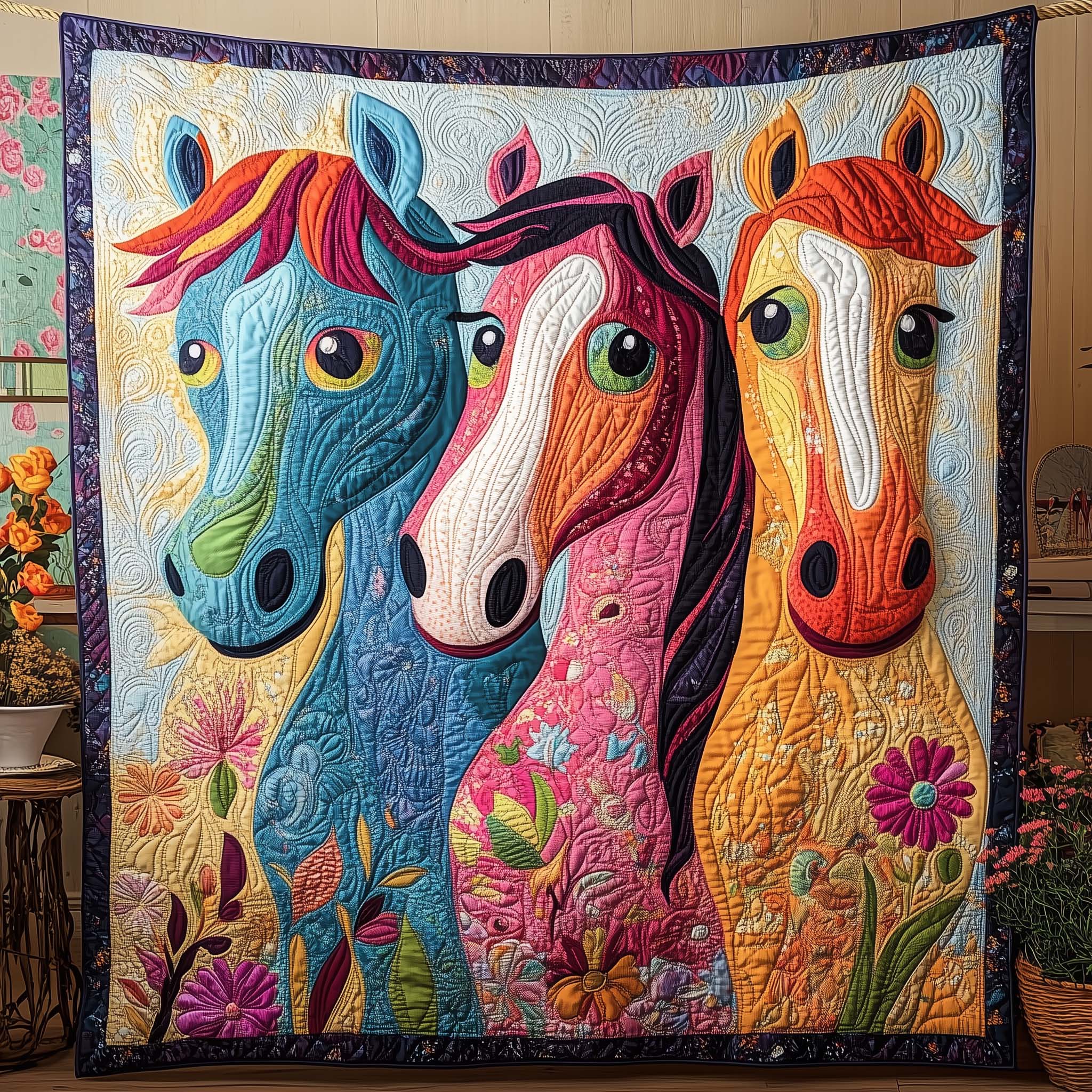 Wild Horse Quilted Blanket GFTOQM1656