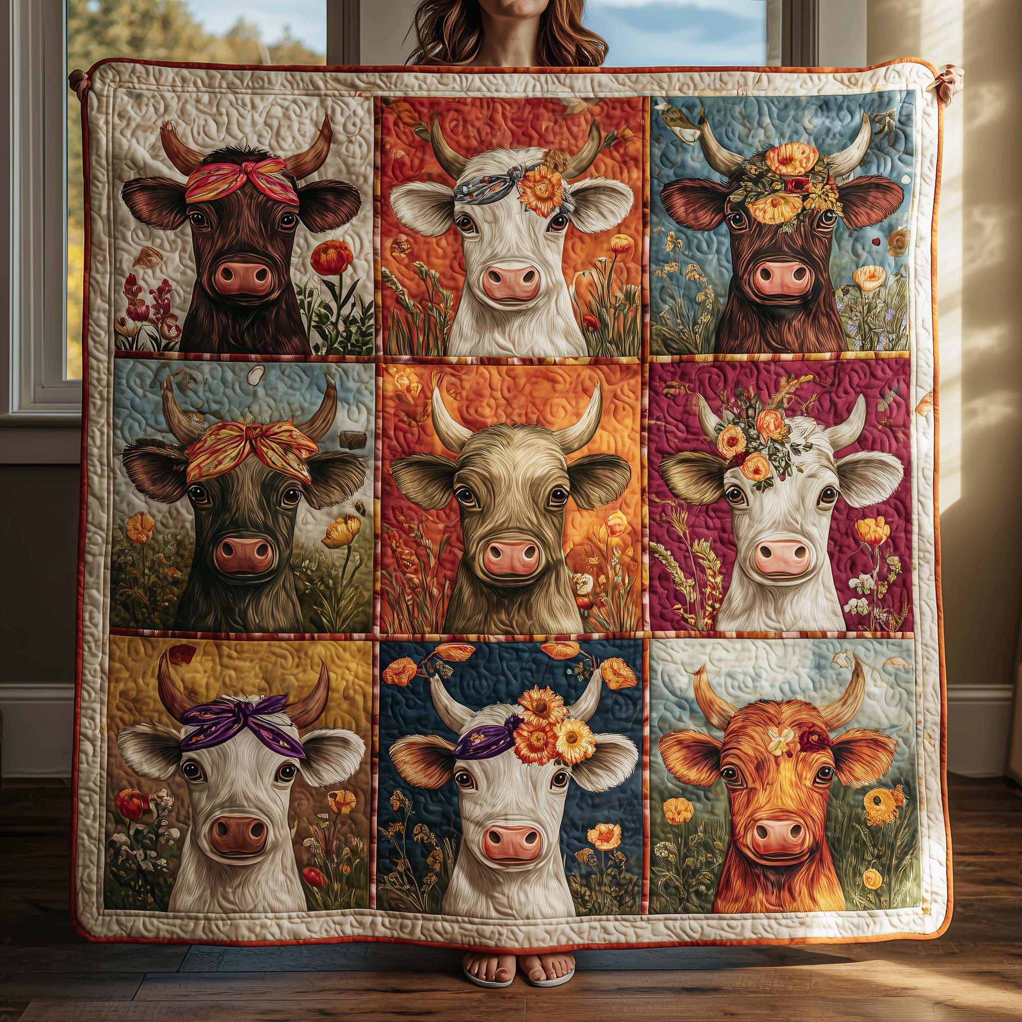 Pastel Calves Quilted Blanket GFTOQM1701