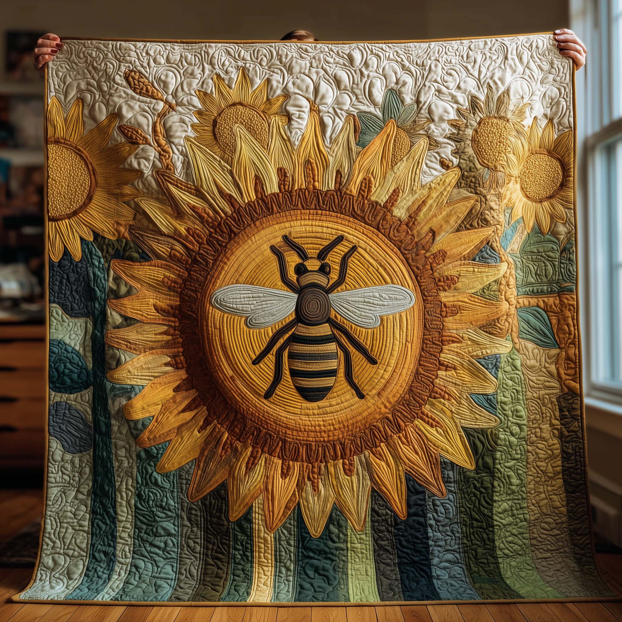 Golden Pollinator Quilted Blanket GFTOQM1739