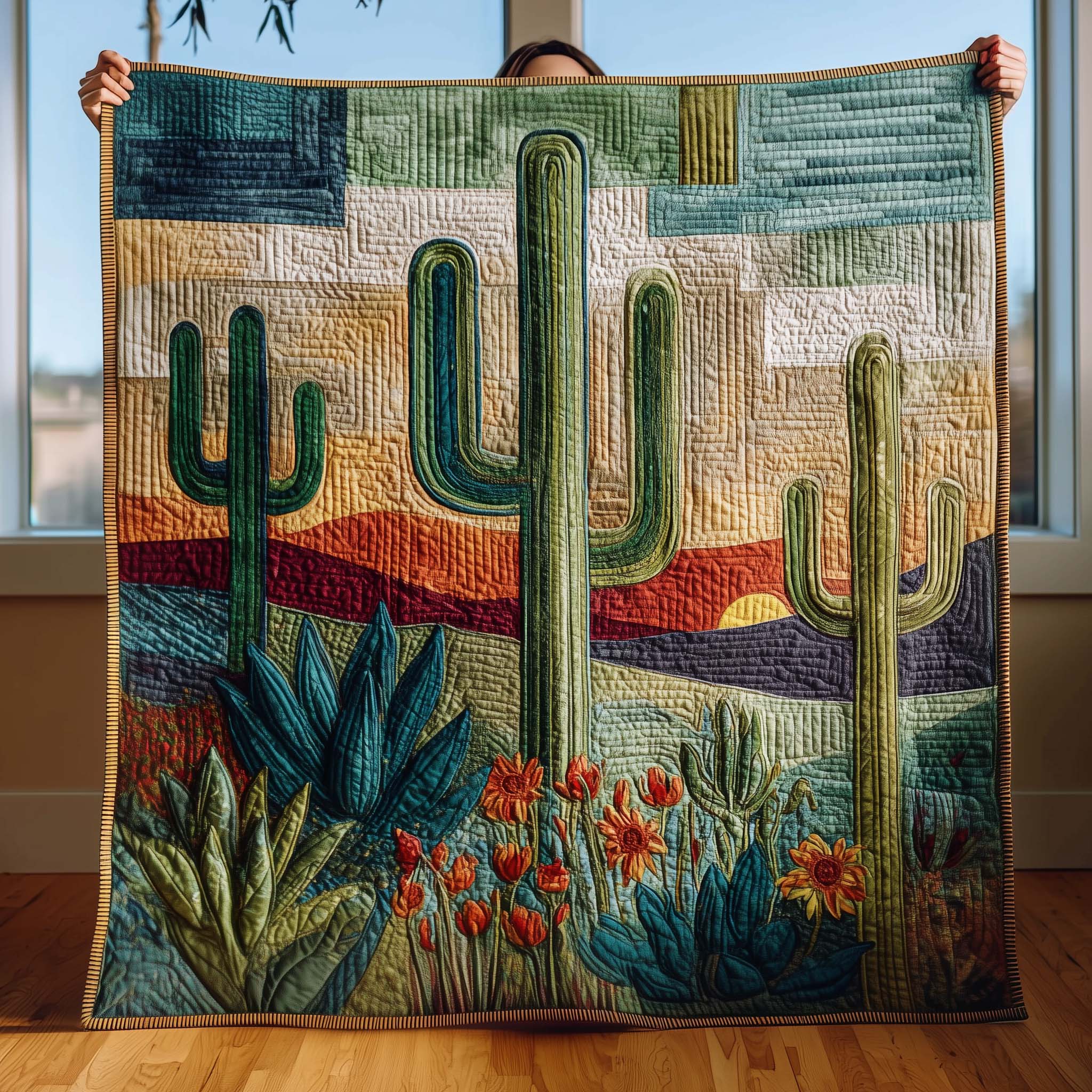 Desert Cactus Quilted Blanket GFTOQM1779