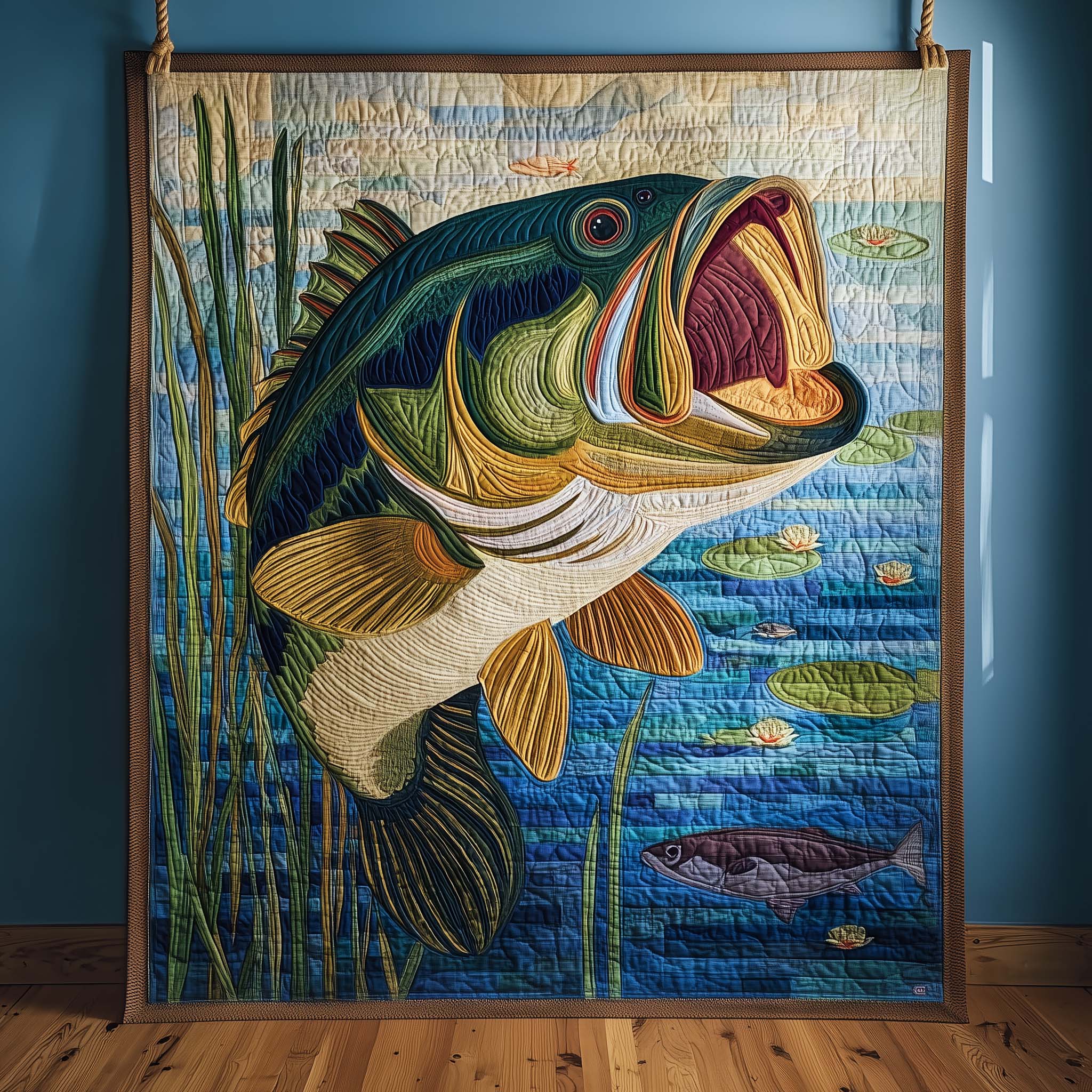 Leaping Bass Quilted Blanket GFTOQM1784
