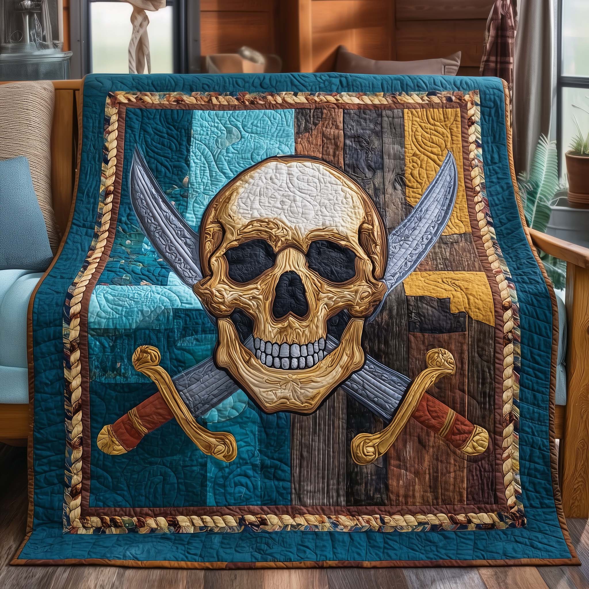 Cutlass Skull Quilted Blanket GFTOQM1843