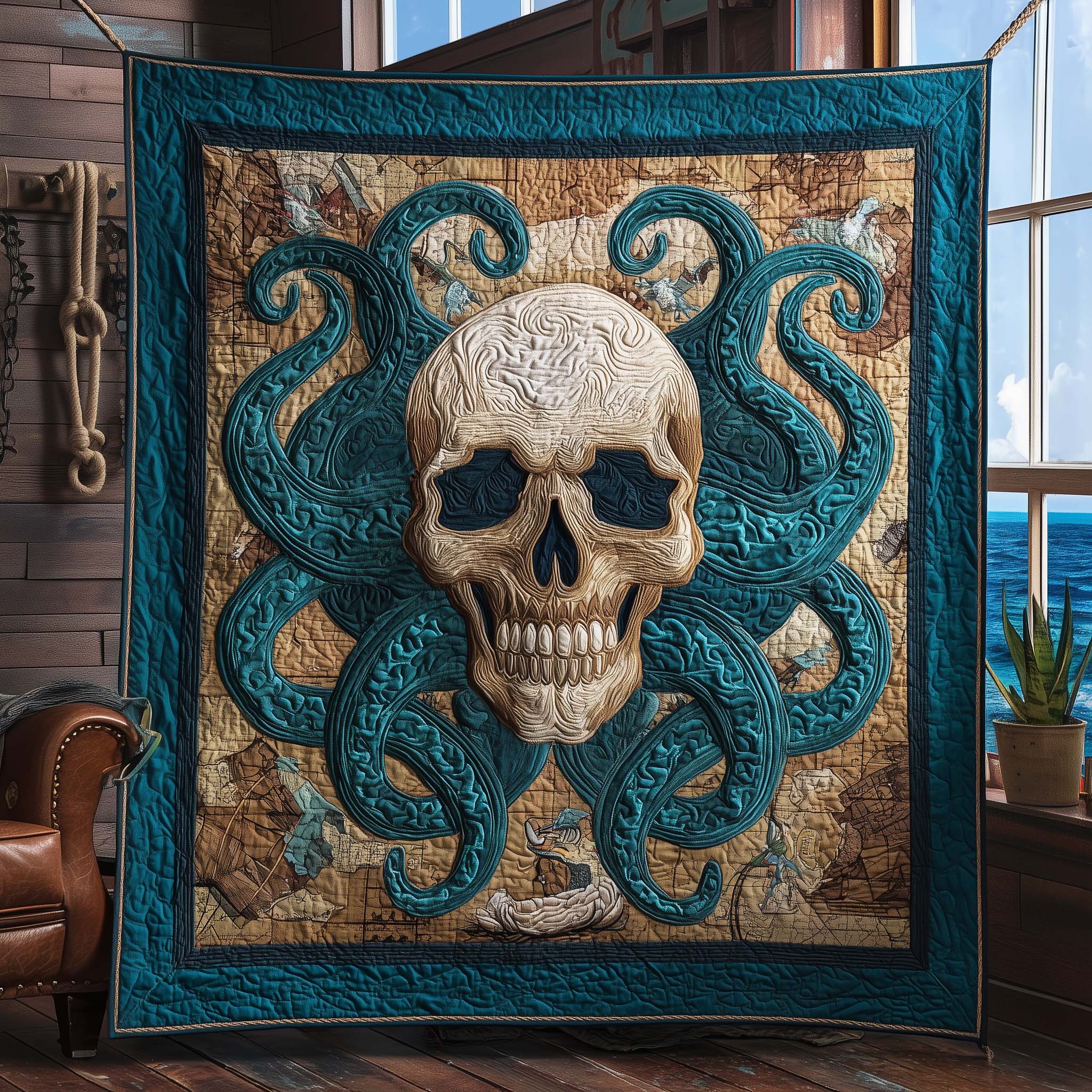 Sea Skull Quilted Blanket GFTOQM1844
