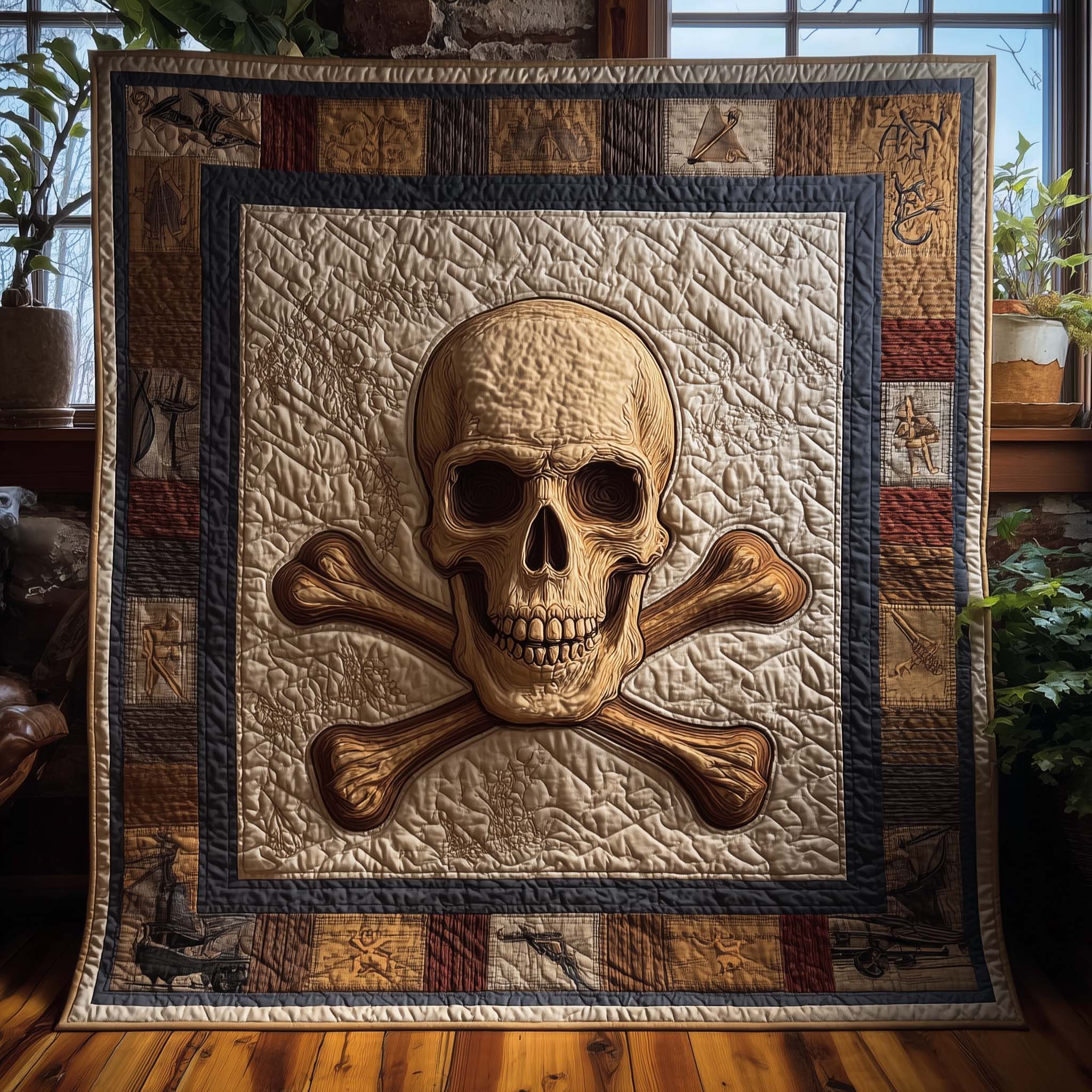 Classic Skull Quilted Blanket GFTOQM1845