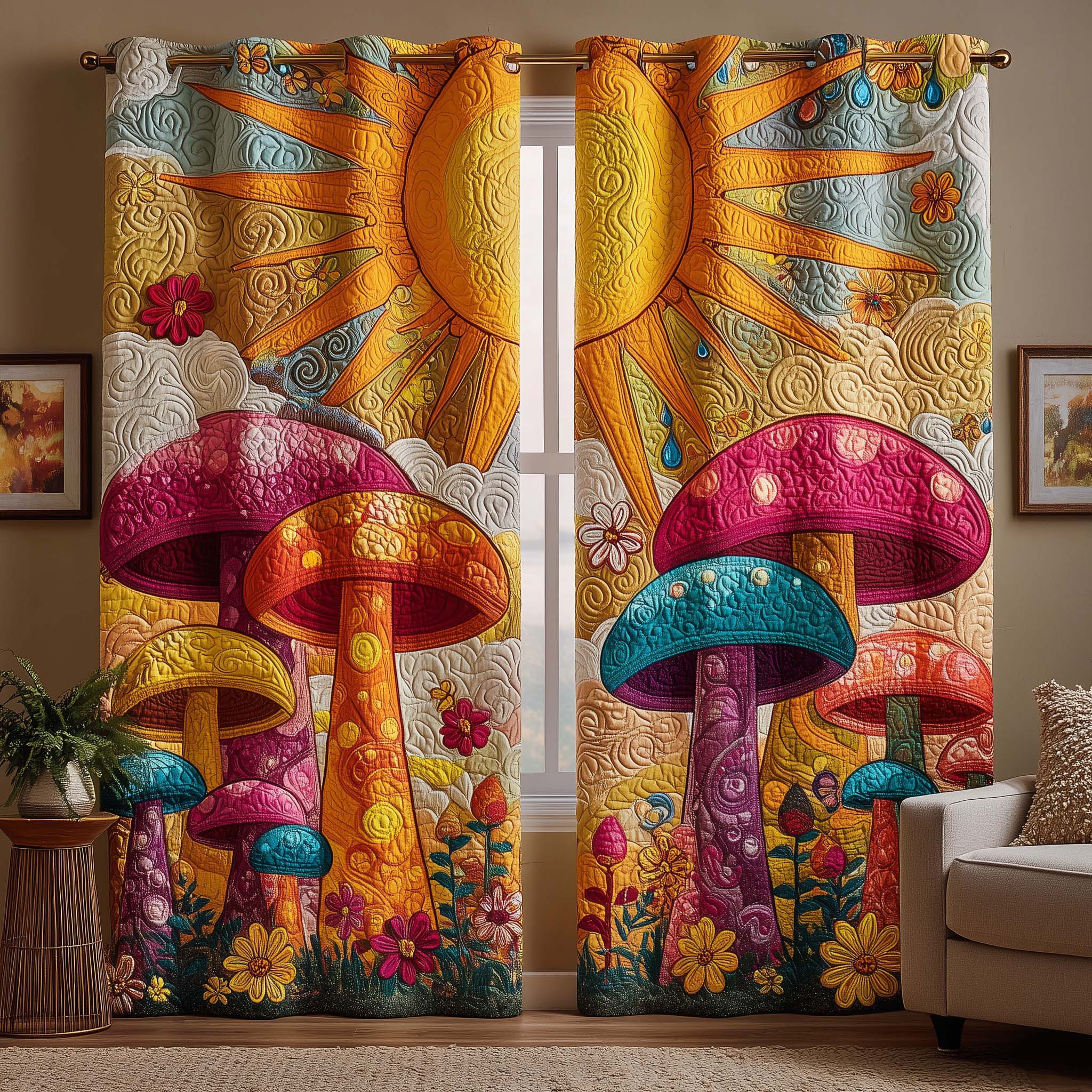Solar Garden Quilted Curtains GFTOQM2058