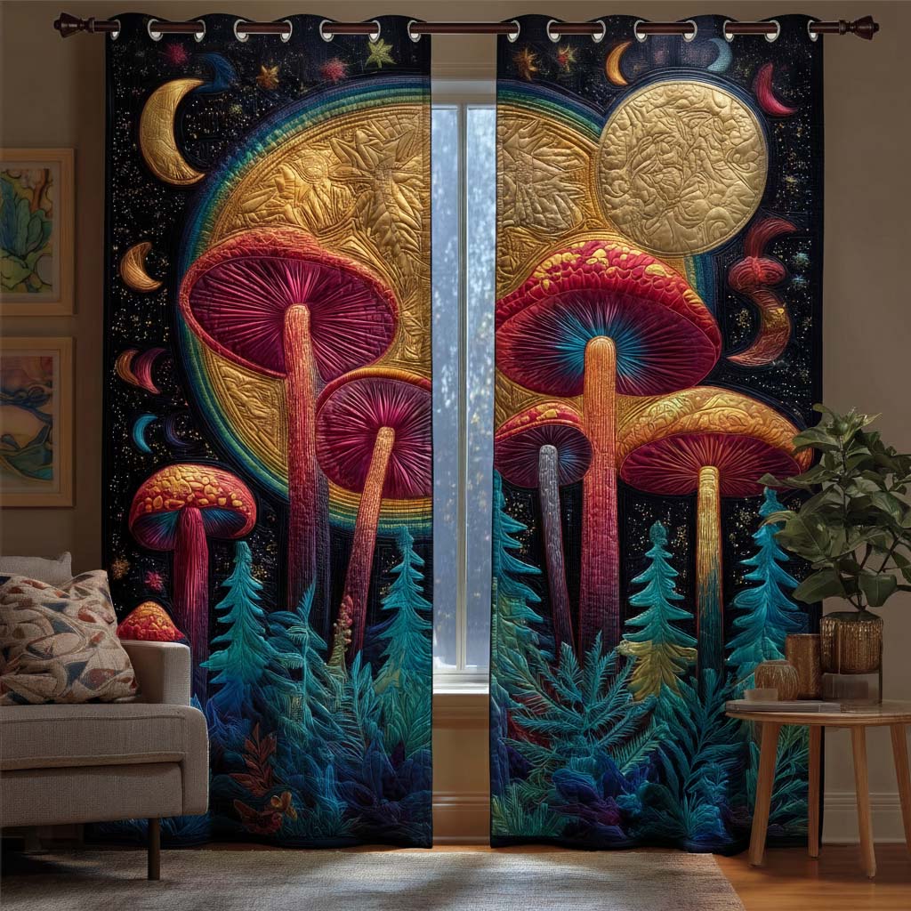 Cosmic Shrooms Quilted Curtains GFTOQM2063
