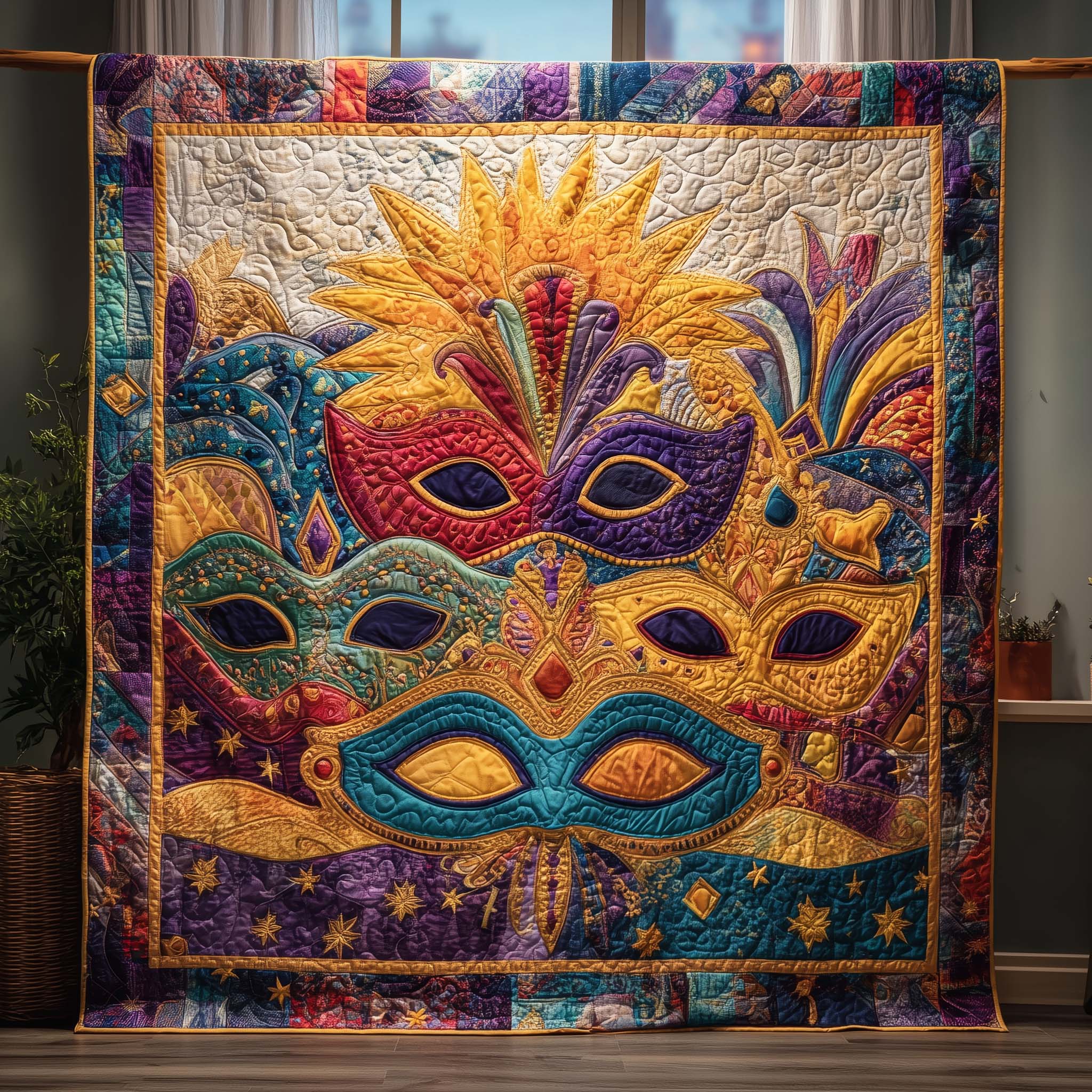 Masquerade Bloom Quilted Blanket GFTOQM2143