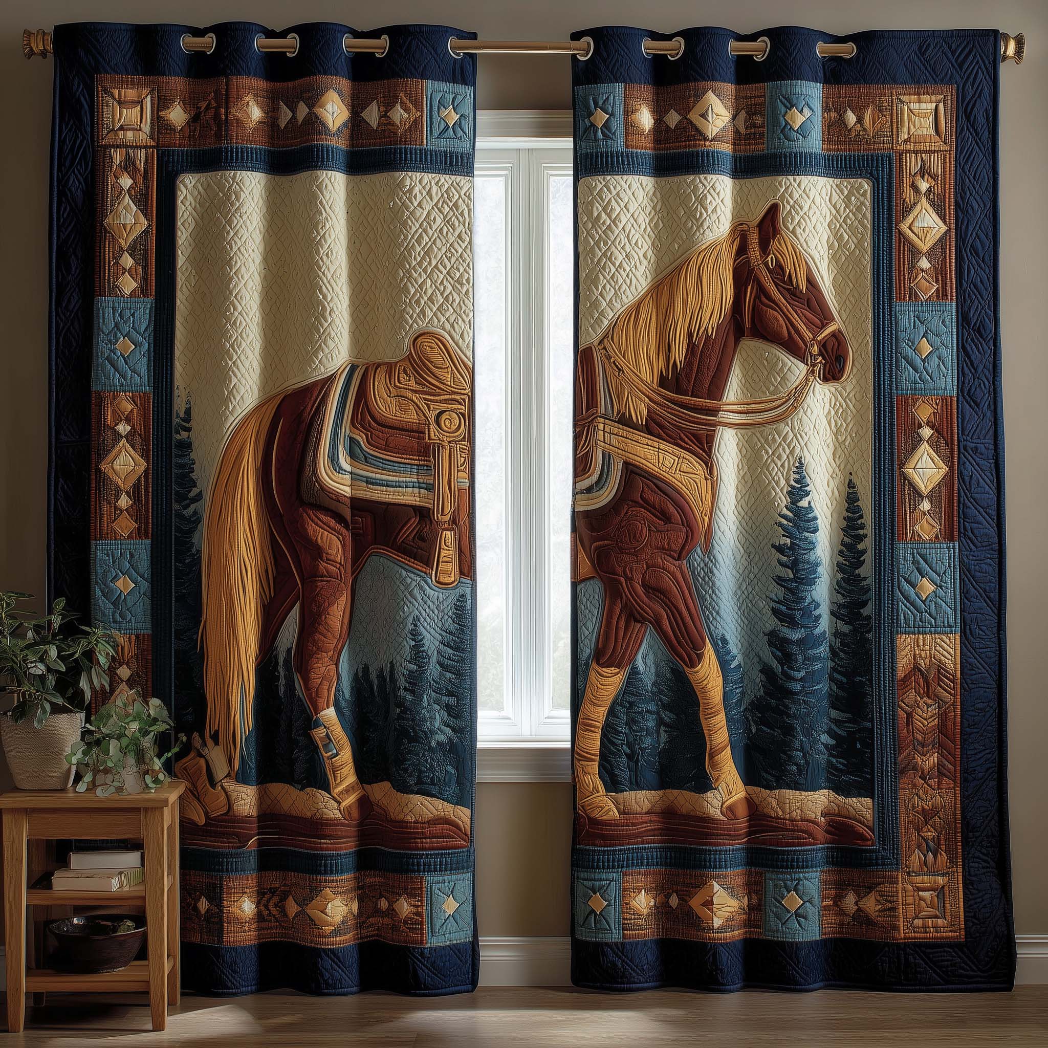 Prairie Horse Quilted Curtains GFTOQM2168
