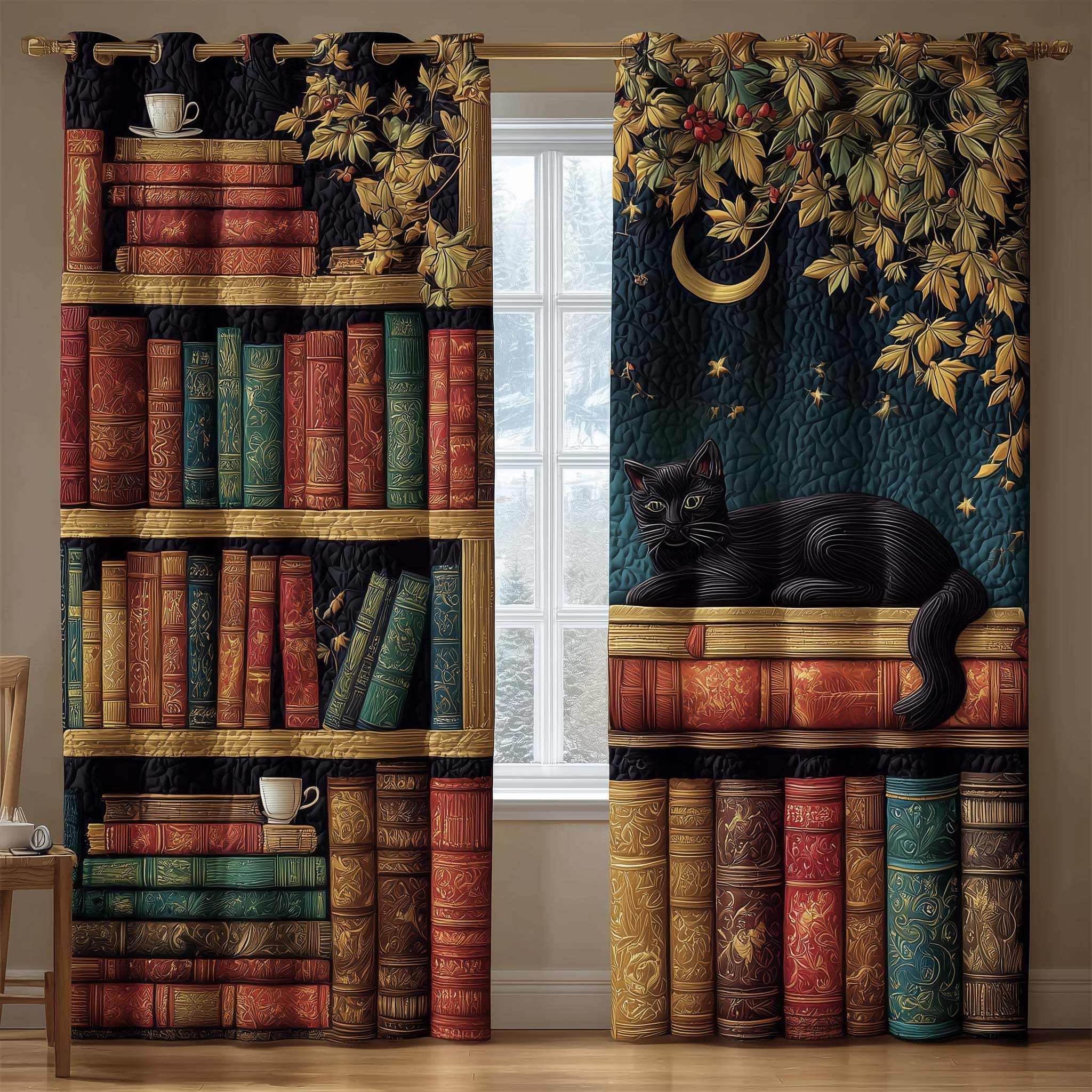 Midnight Reader Quilted Curtains GFTOQM2197