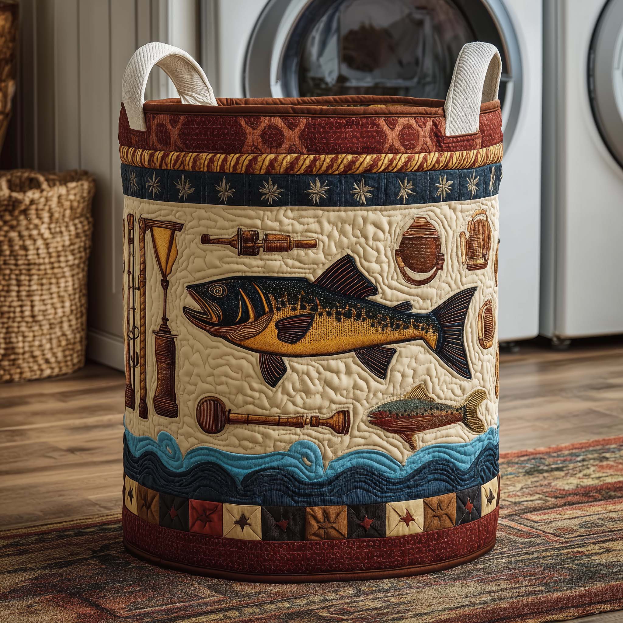 Angler Gear Quilted Laundry Basket GFTOQM2269