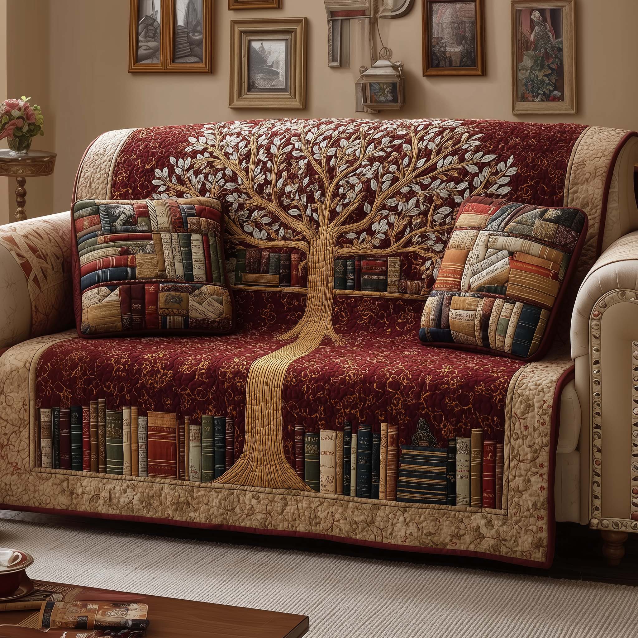 Heritage Tree Quilted Sofa Cover GFTOQM2312