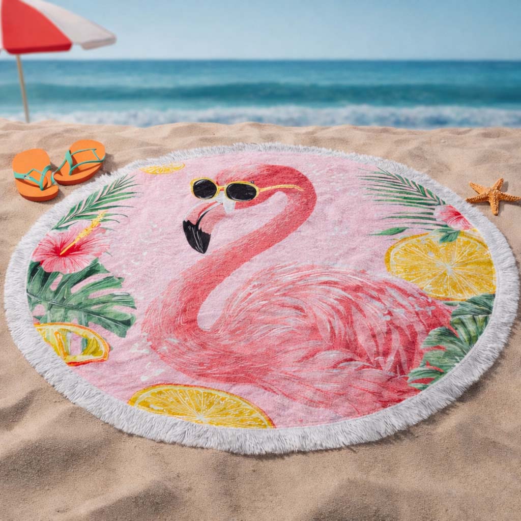 Pink Parade Round Beach Towel GFTOQM2315