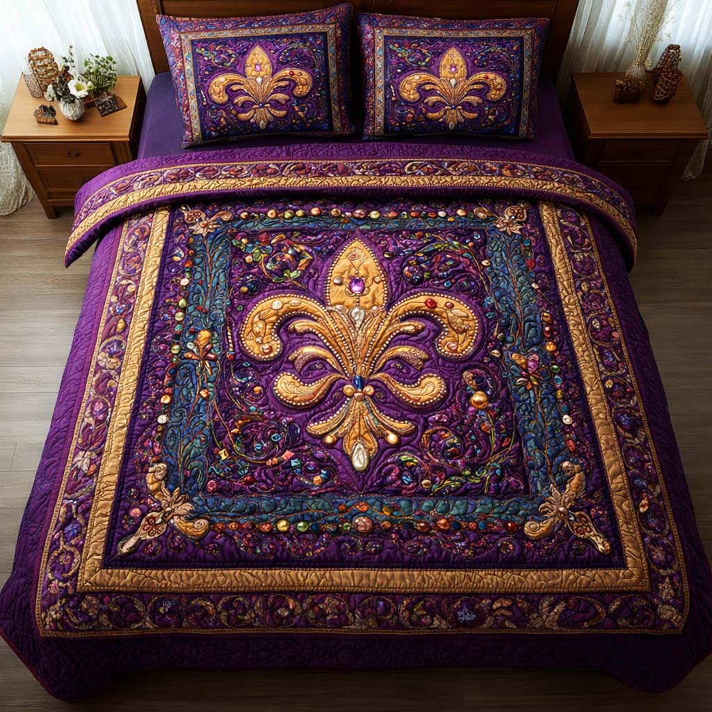 Twin Masque 3-Piece Quilted Bedding Set GFTOQM2424