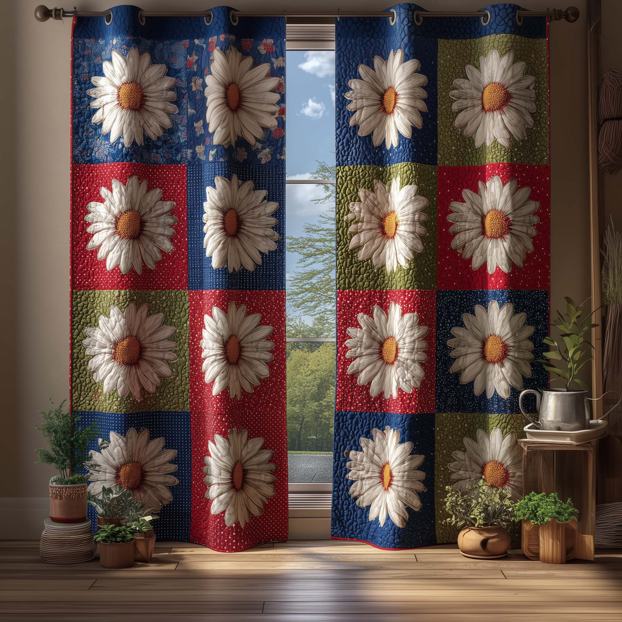 Classic Daisy Quilted Curtains GFTOQM2860