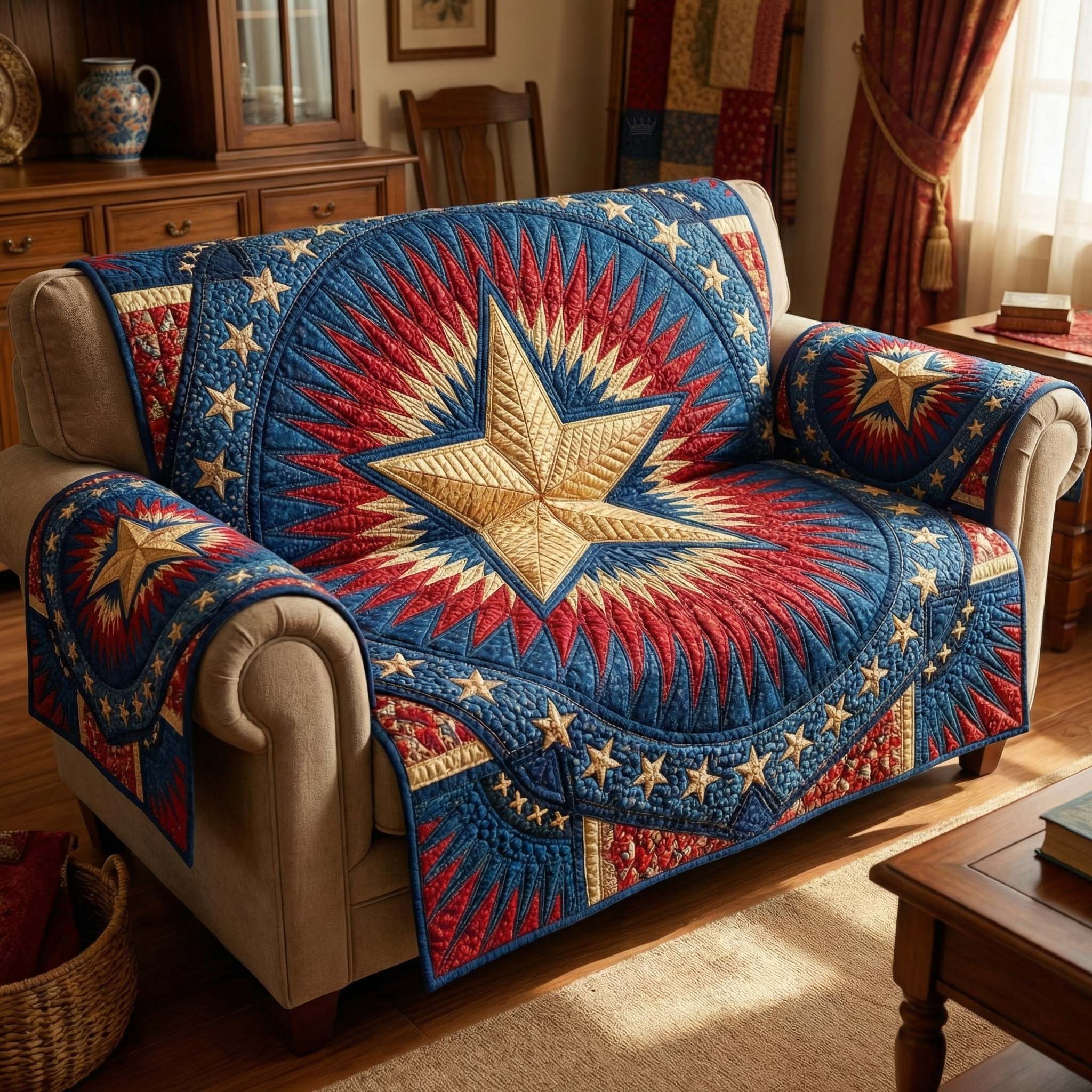 Starburst Glory Quilted Sofa Cover GFTOQM2881