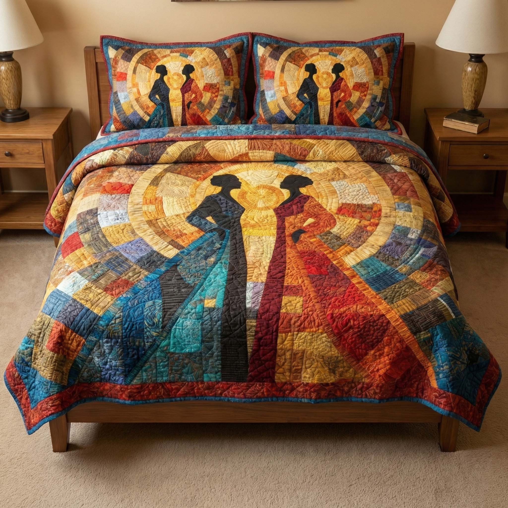 Sacred Union 3-Piece Quilted Bedding Set GFTOQM2954
