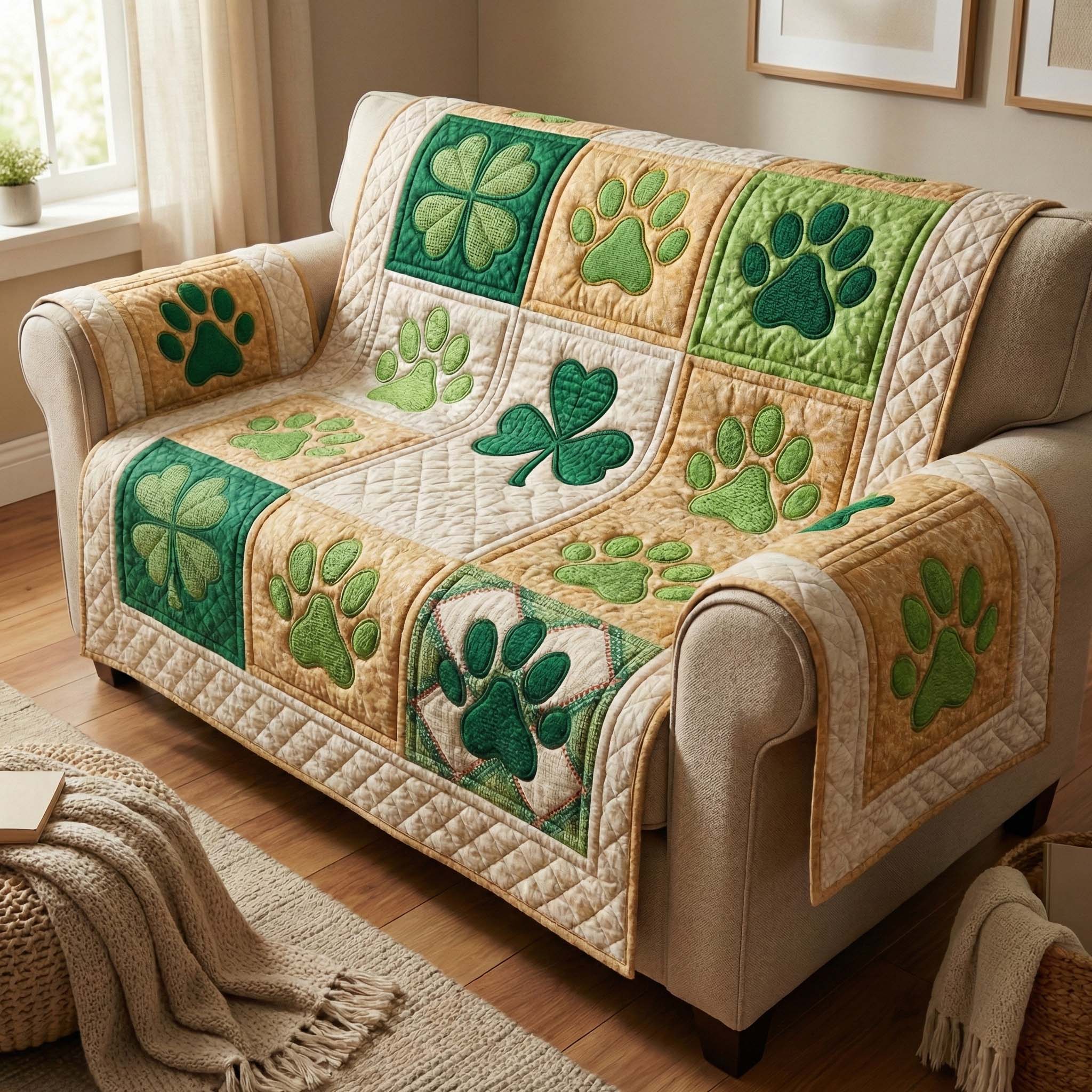 Lucky Paws Quilted Sofa Cover GFTOQM2982