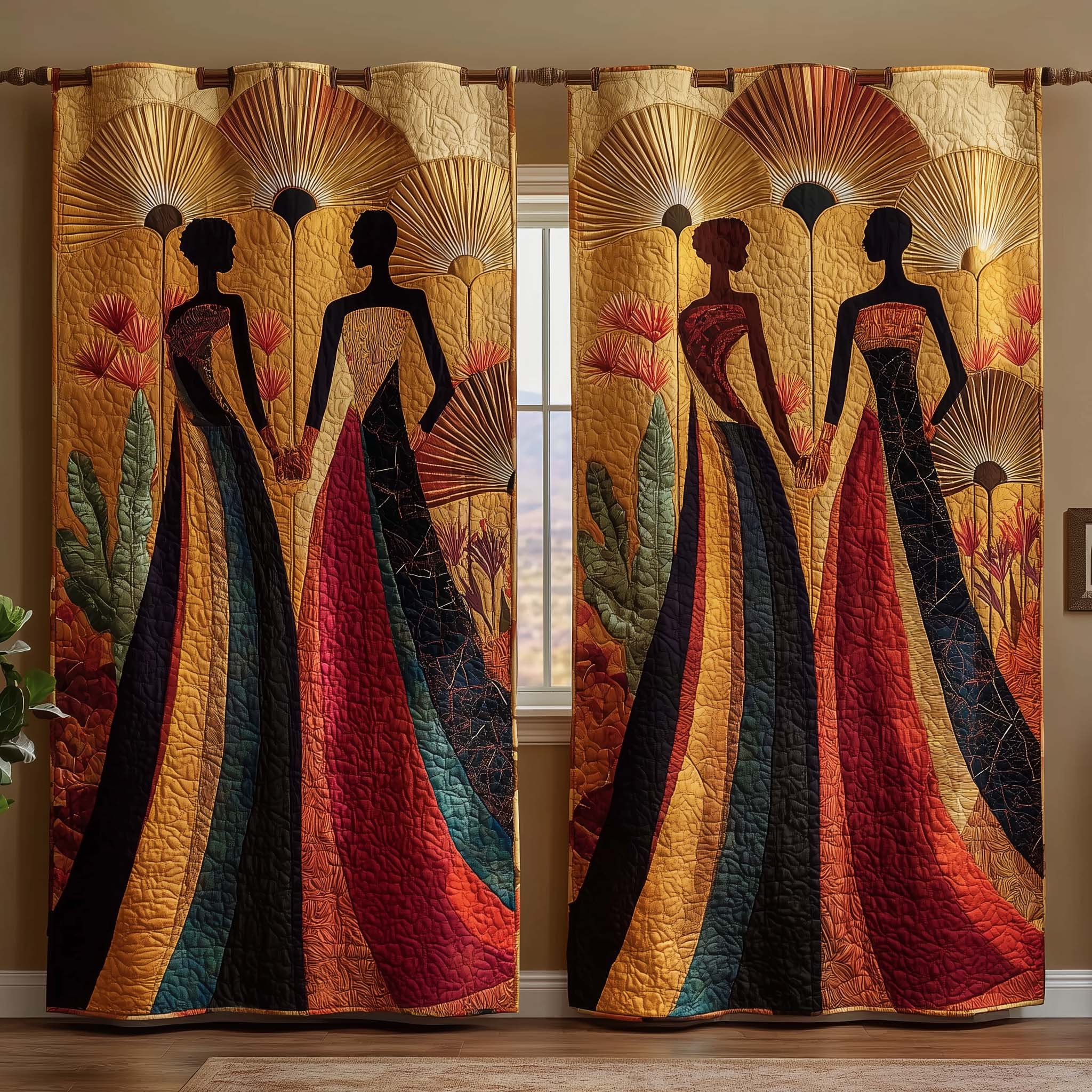 Golden Sisters Quilted Curtains GFTOQM2987