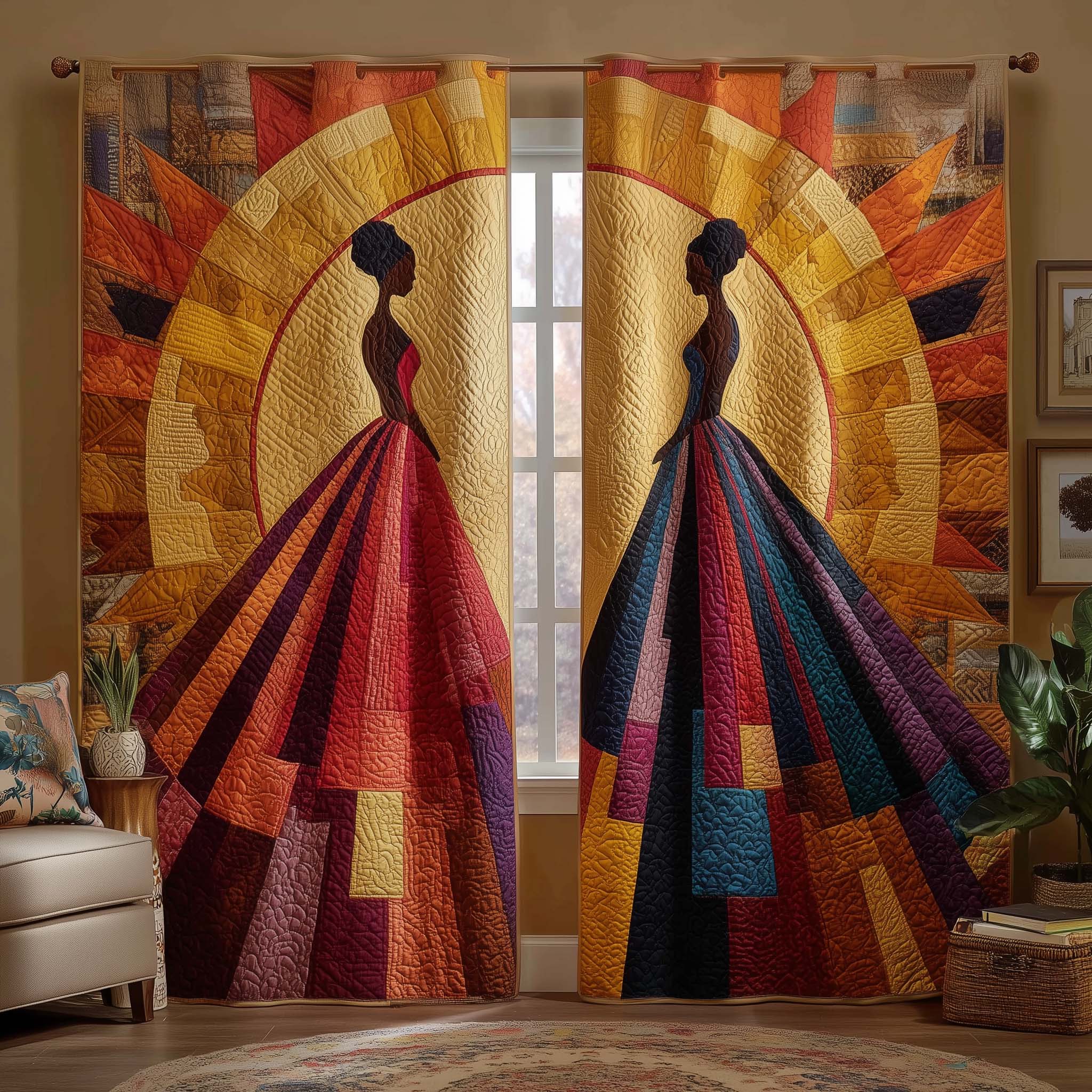 Radiant Muse Quilted Curtains GFTOQM2988