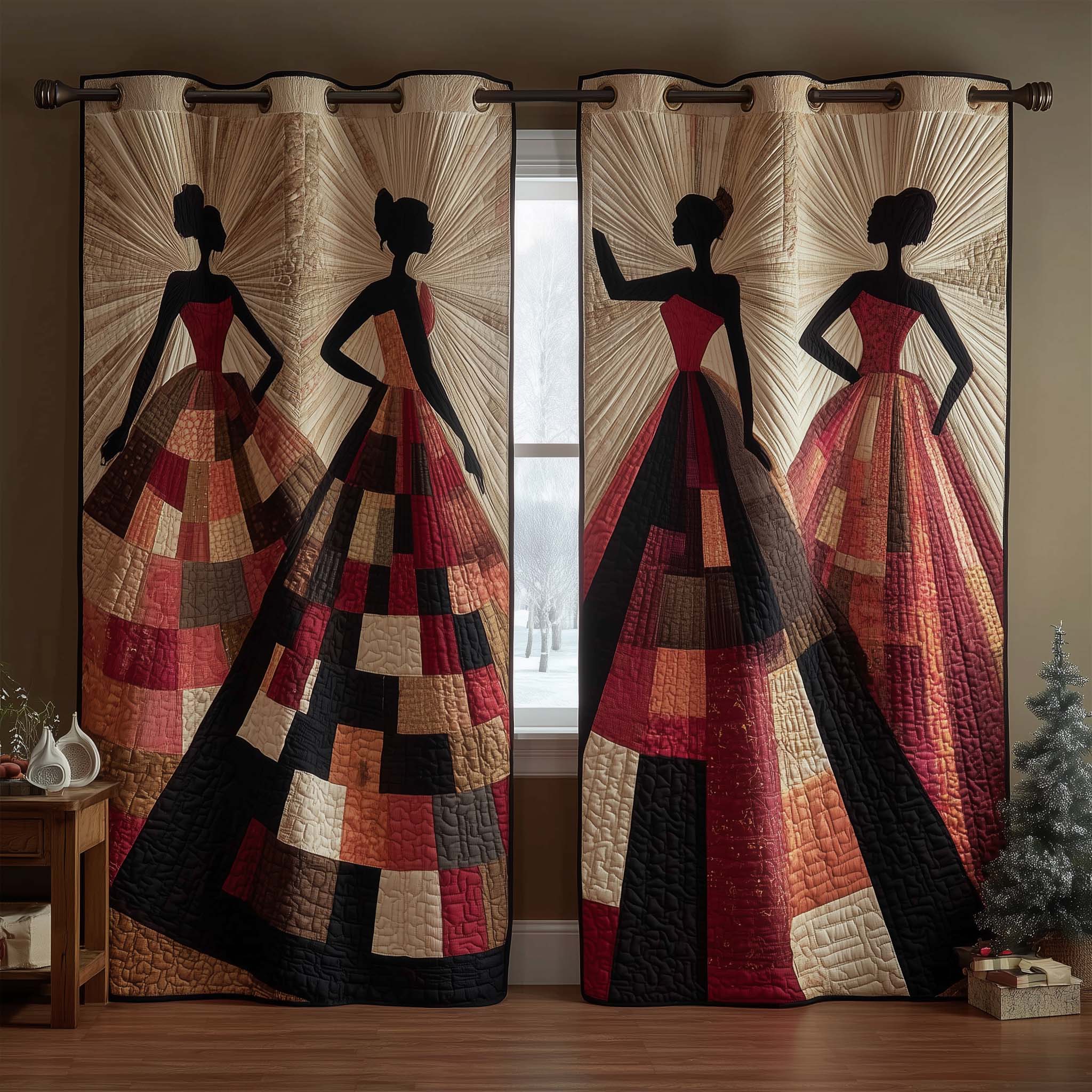 Patchwork Royalty Quilted Curtains GFTOQM2992