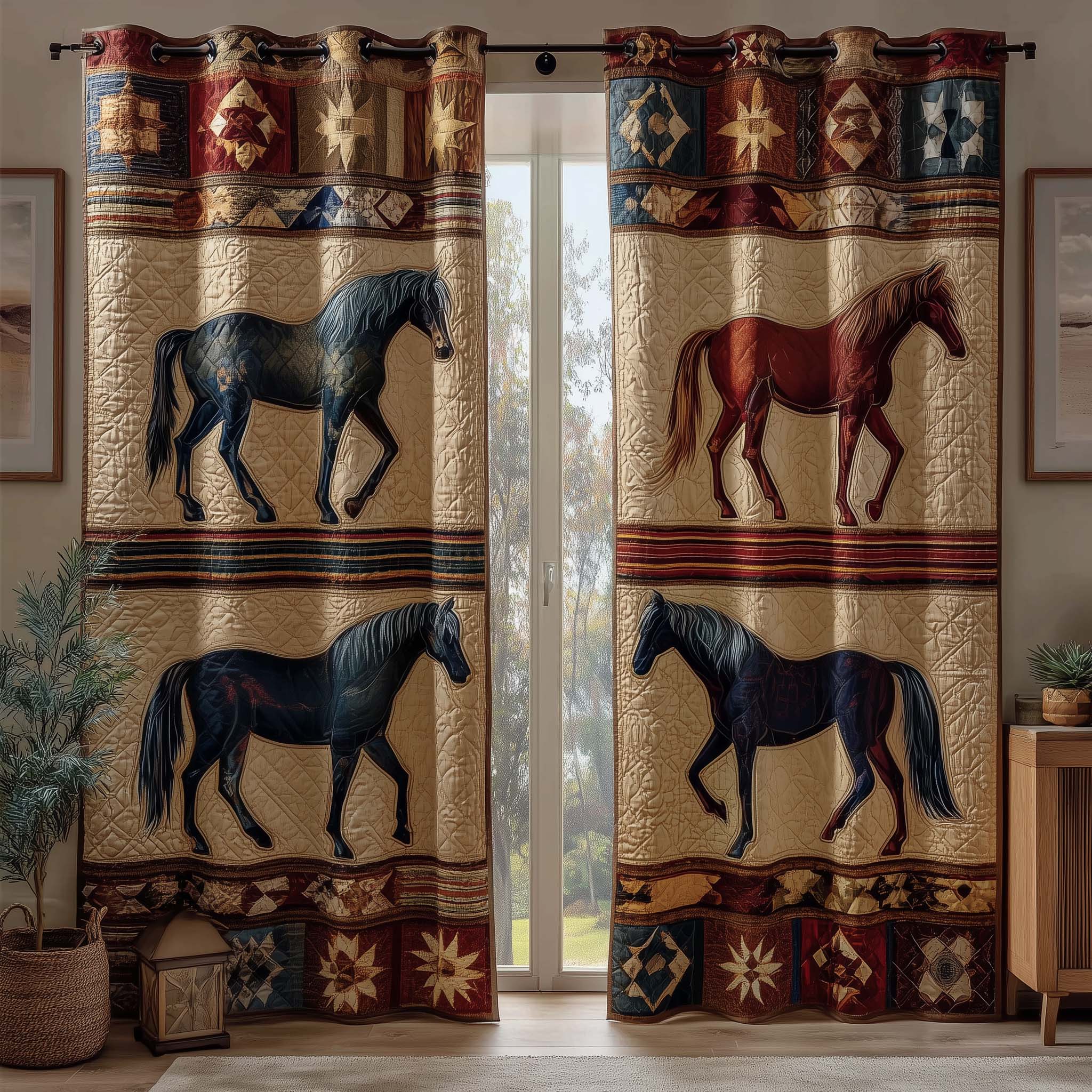 Four Gallops Quilted Curtains GFTOQM2996