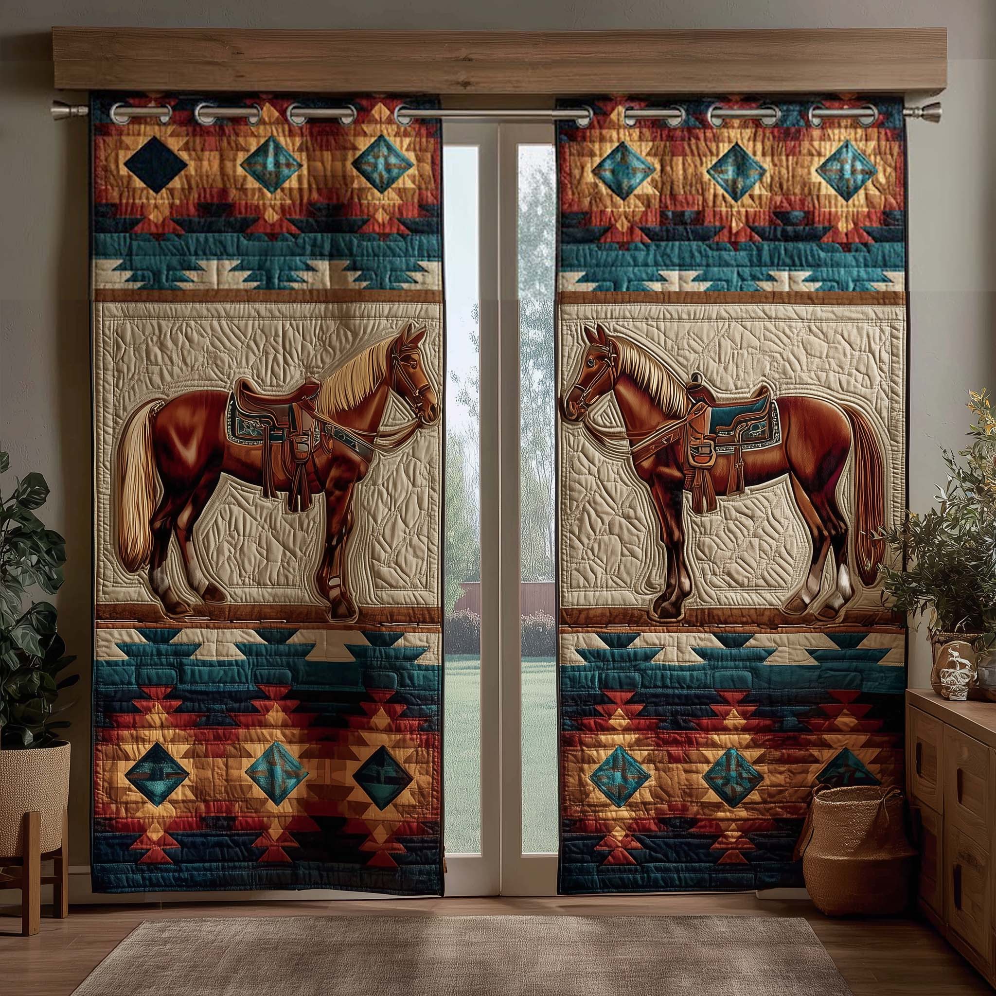 Western Chestnut Quilted Curtains GFTOQM2998
