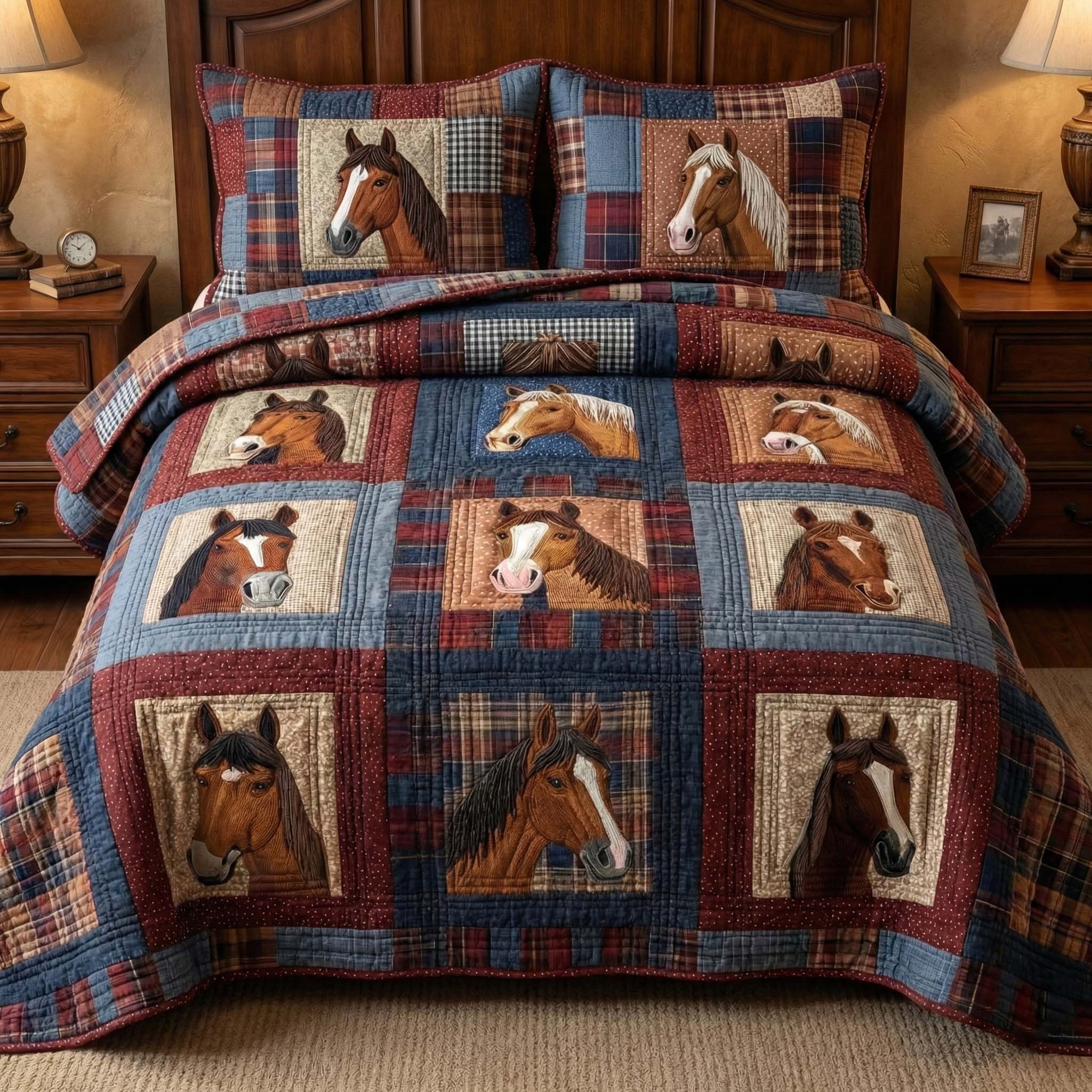 Rustic Herd 3-Piece Quilted Bedding Set GFTOQM3040