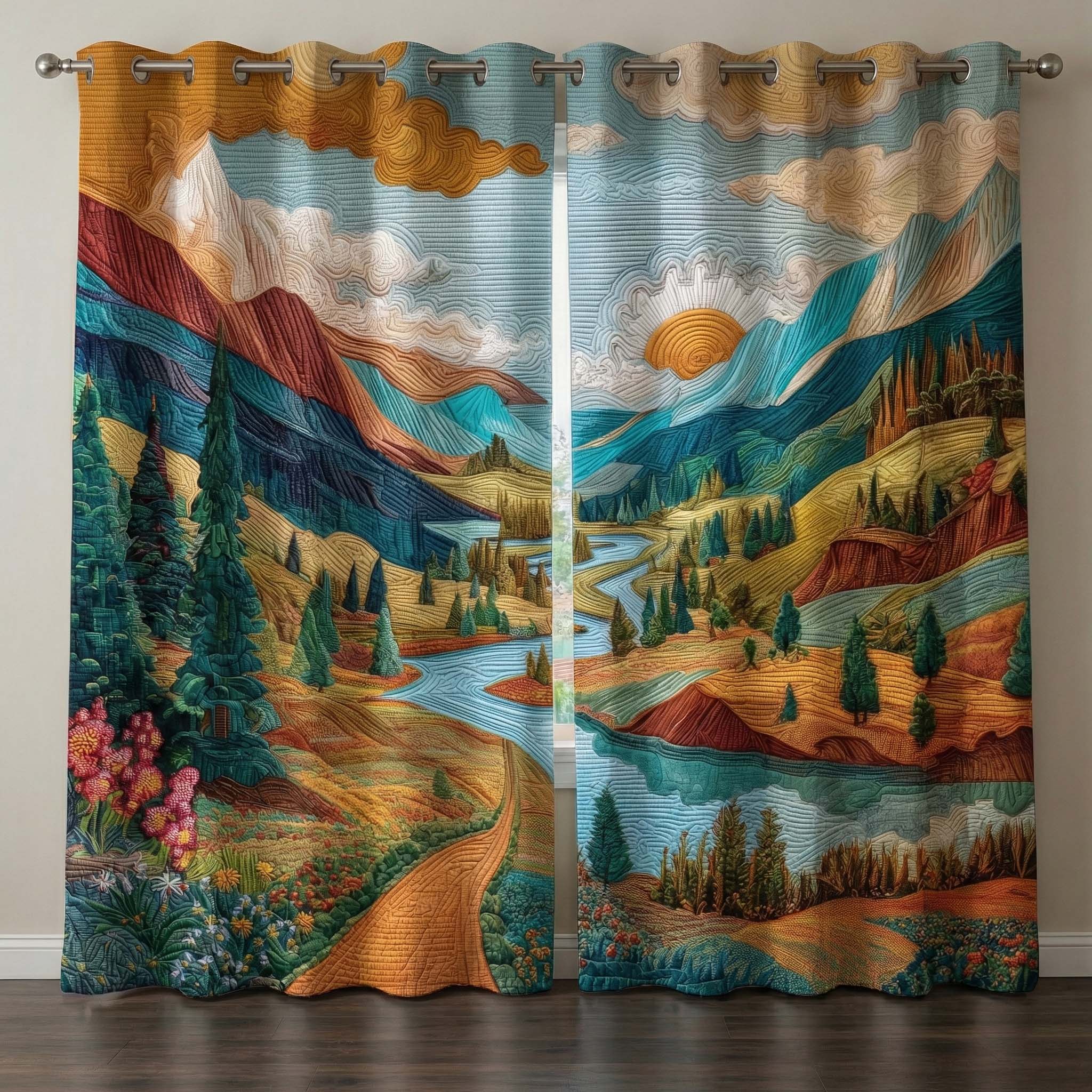 Winding River Quilted Curtains GFTOQM3254