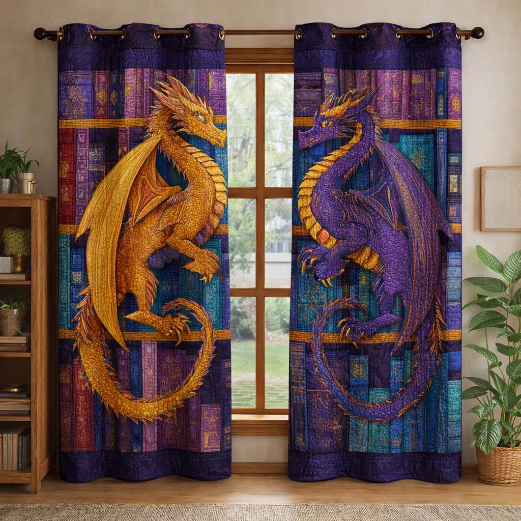 Golden Drake Quilted Curtains GFTOQM3408
