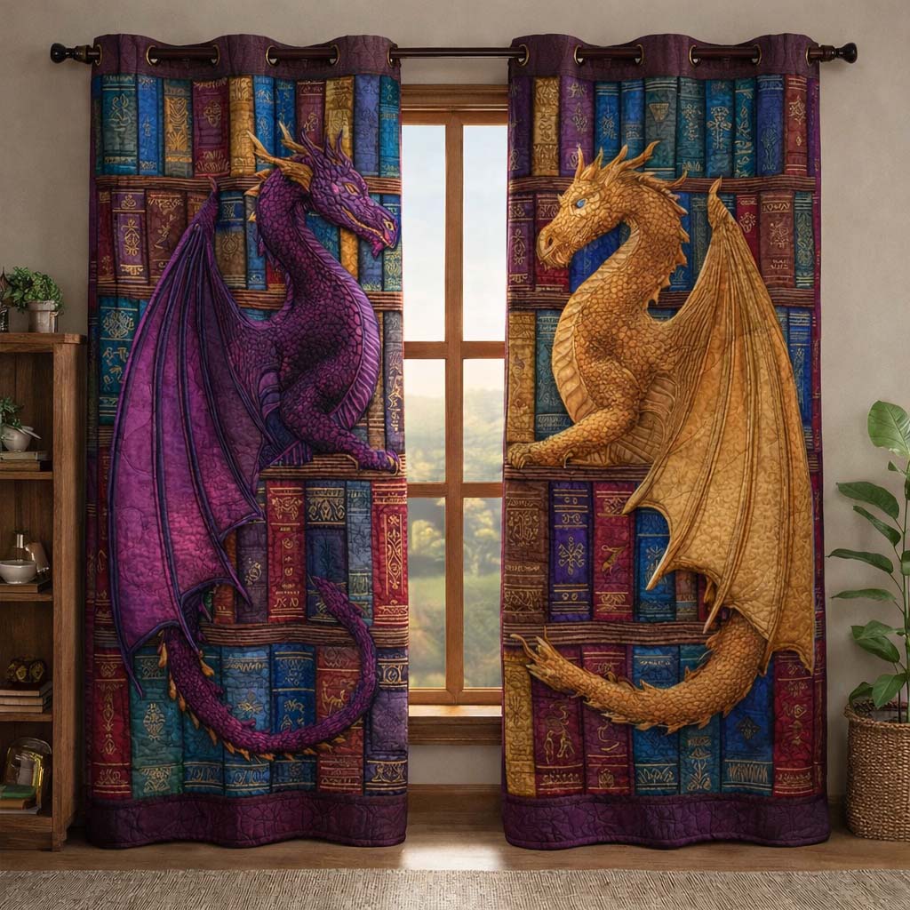 Twin Dragons Quilted Curtains GFTOQM3411