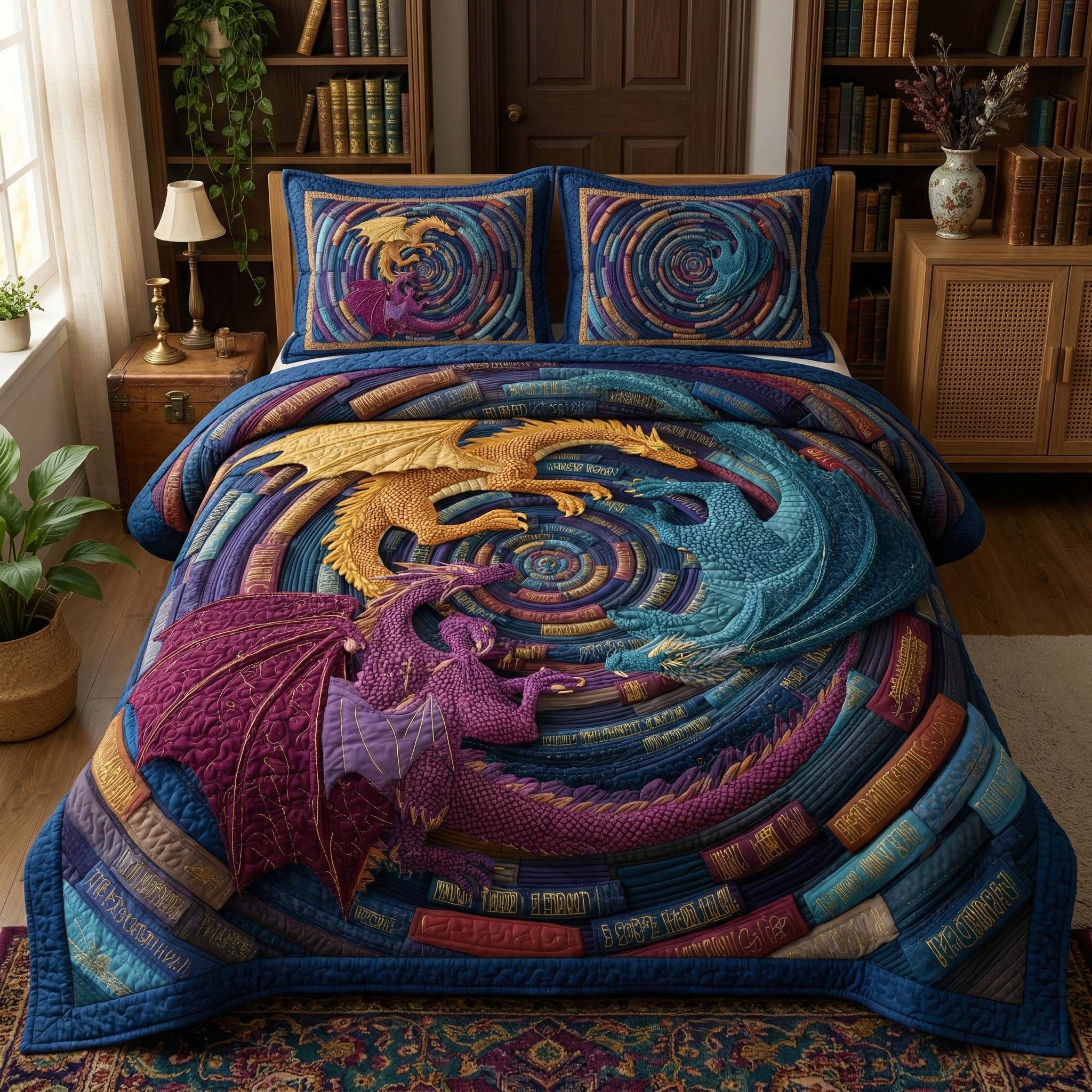 Spiral Legends 3-Piece Quilted Bedding Set GFTOQM3432