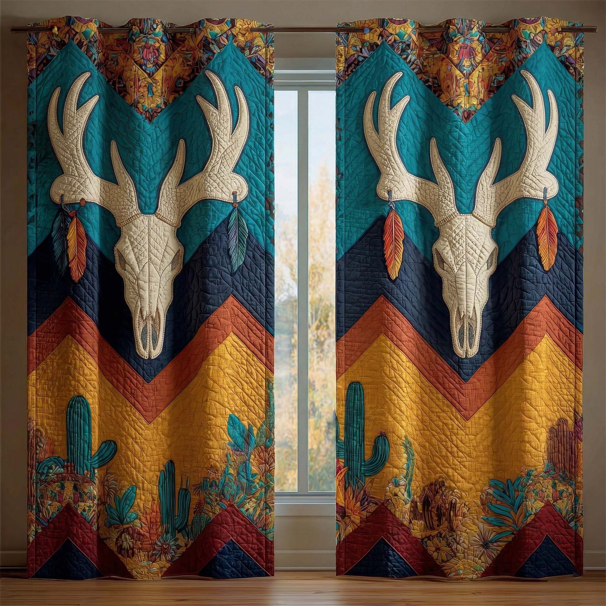 Desert Chevron Quilted Curtains GFTOQM3460