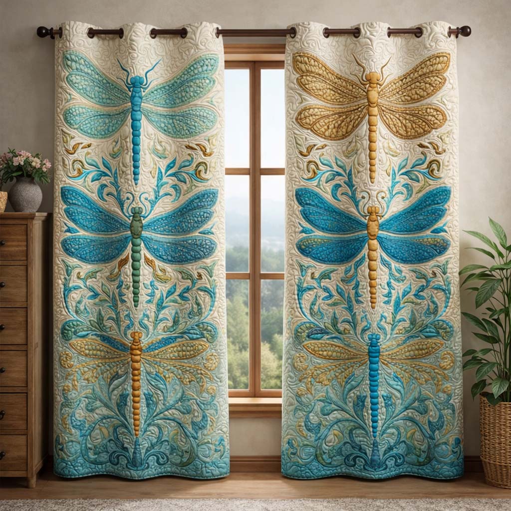 Cloudy Cascade Quilted Curtains GFTOQM3517