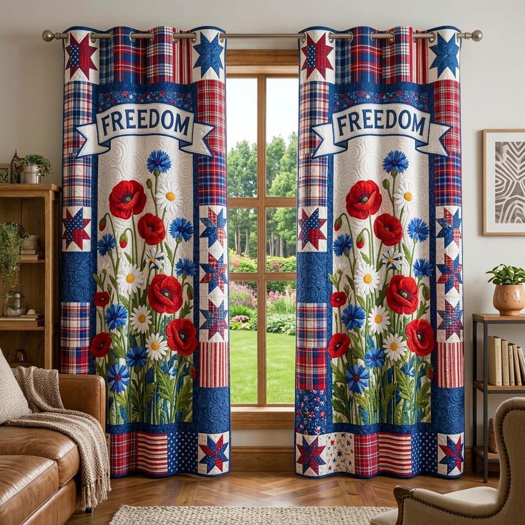 Freedom Blooms Quilted Curtains GFTOQM3715