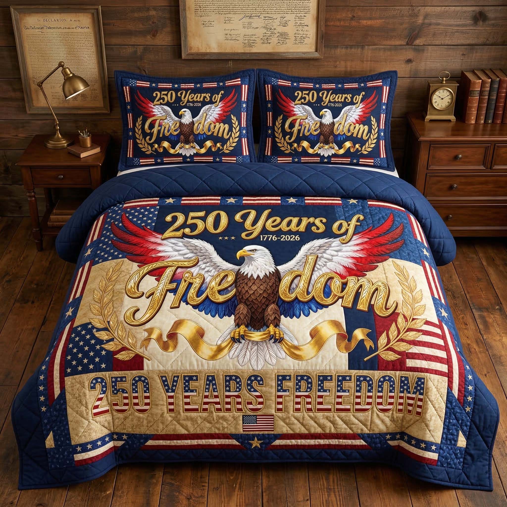 Freedom Eagle 3-Piece Quilted Bedding Set GFTOQM3732