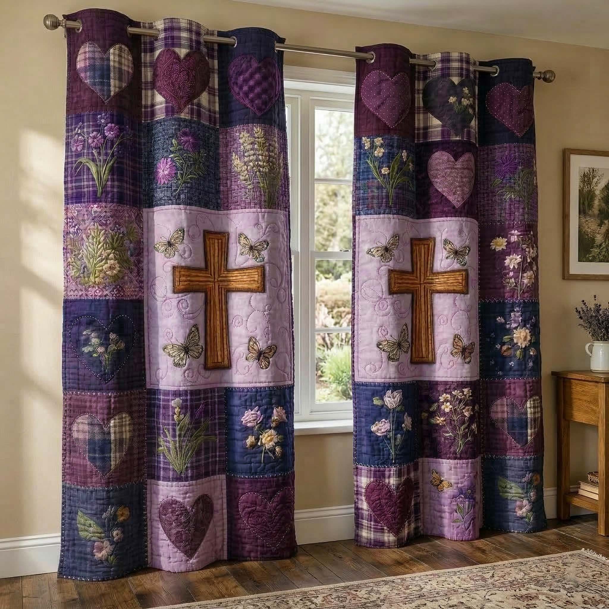 Blossom Patchwork Quilted Curtains GFTOQM3761