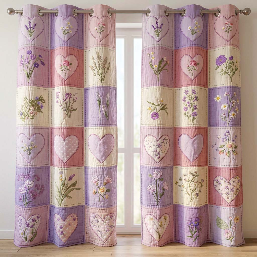 Blossom Patchwork Quilted Curtains GFTOQM3765