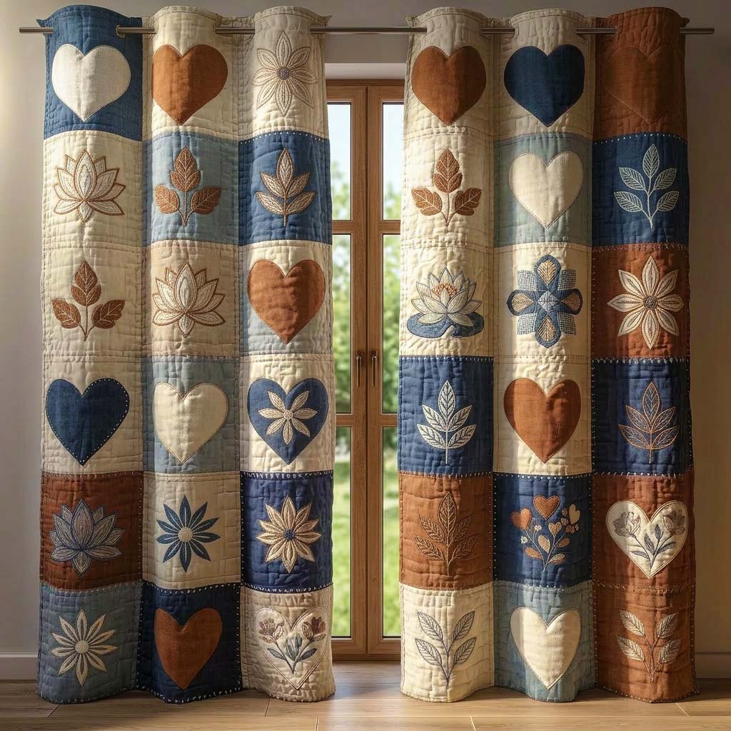 Blossom Patchwork Quilted Curtains GFTOQM3766