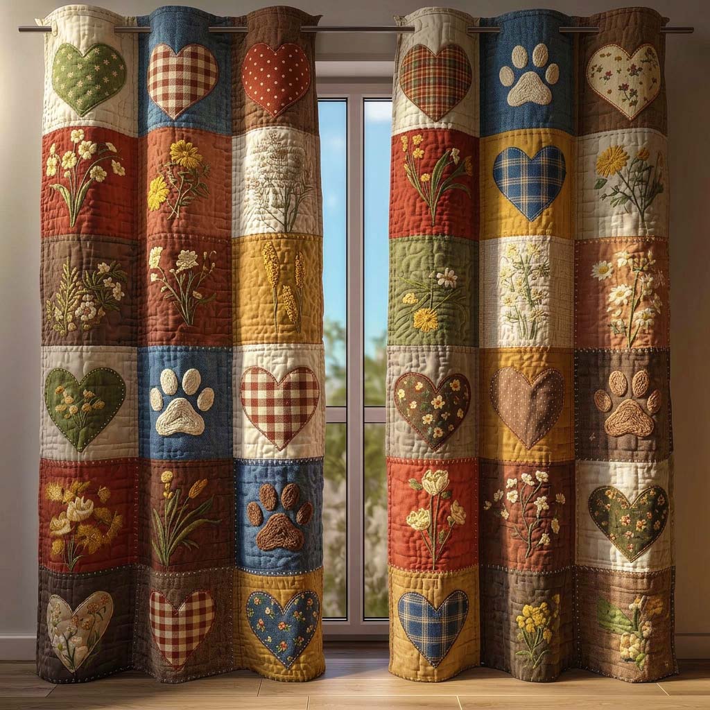 Blossom Patchwork Quilted Curtains GFTOQM3767