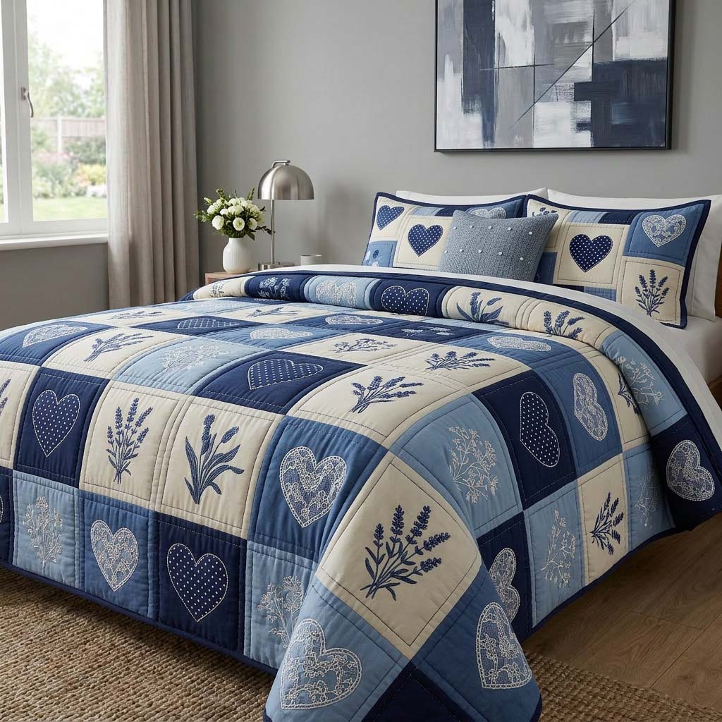Blossom Patchwork 3-Piece Quilted Bedding Set GFTOQM3771