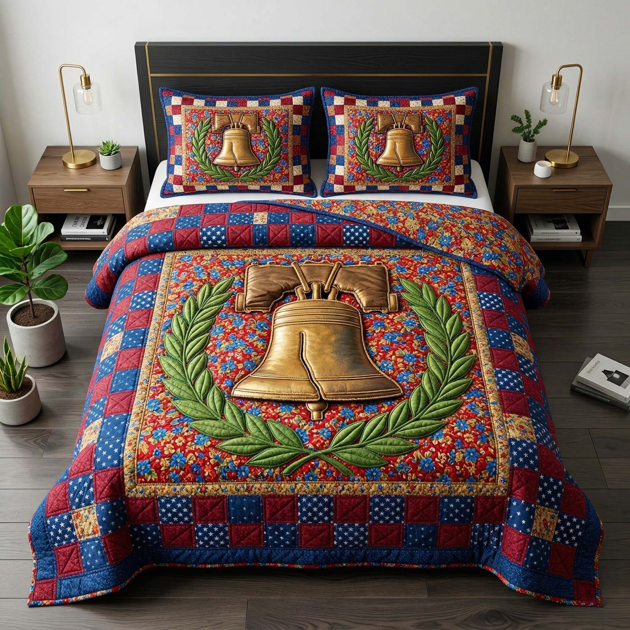 Liberty Bell 3-Piece Quilted Bedding Set GFTOQM3822