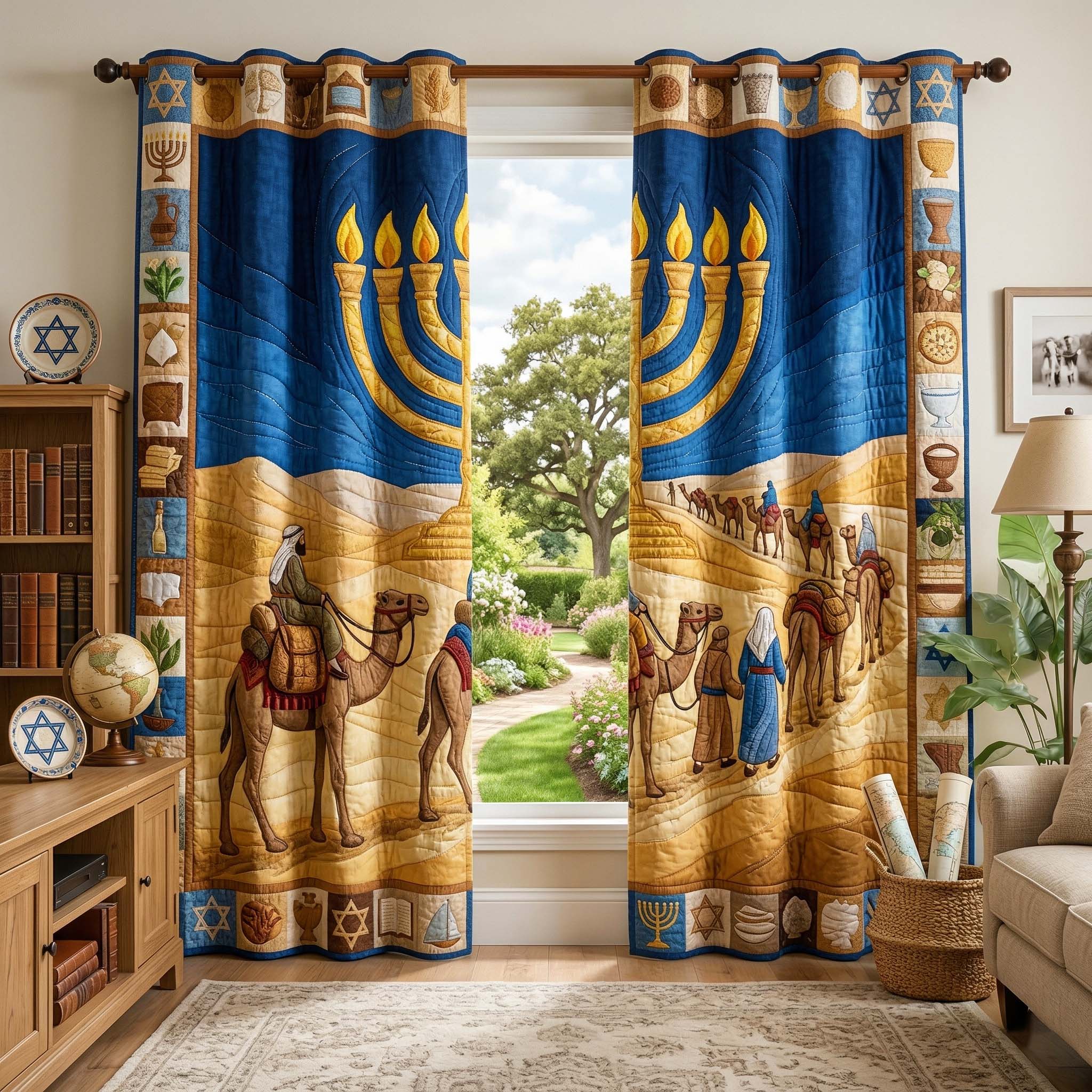 Menorah Journey Quilted Curtains GFTOQM3838