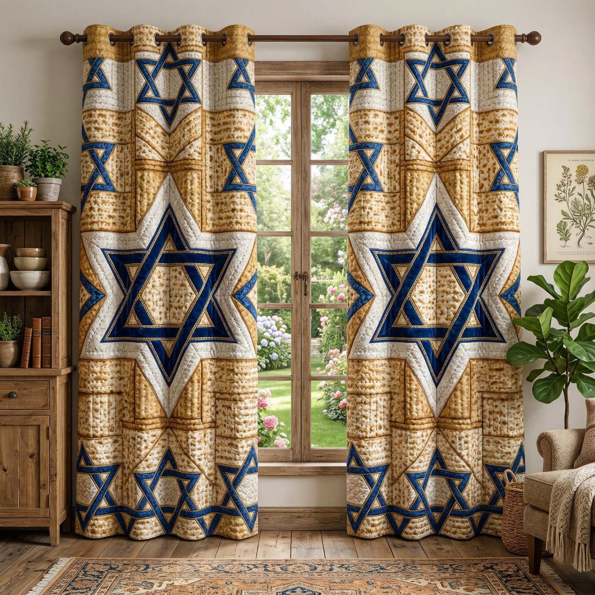 Matzo Star Quilted Curtains GFTOQM3840