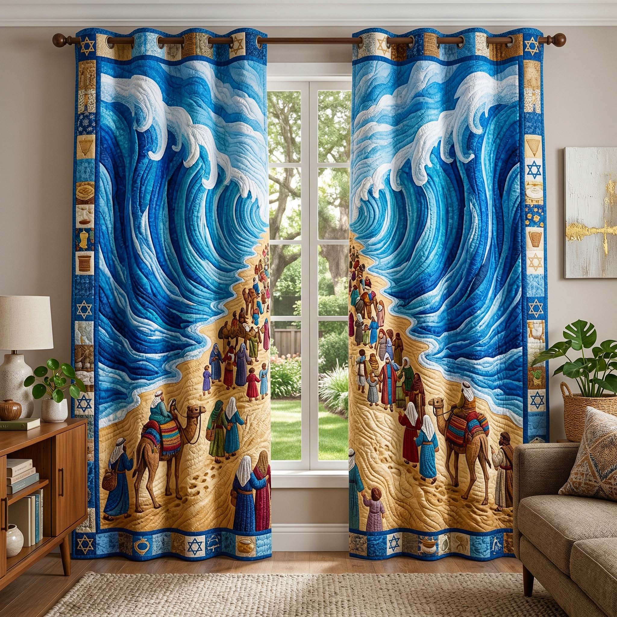 Parted Sea Quilted Curtains GFTOQM3843